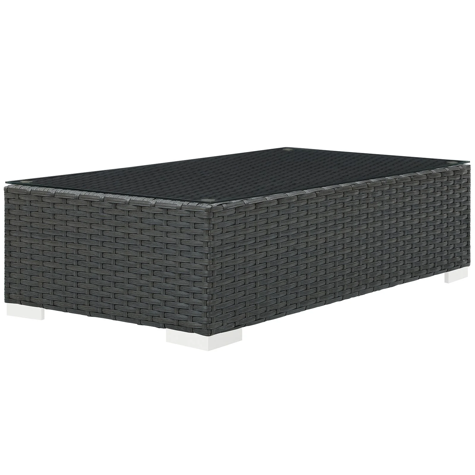 44" Chocolate Wicker Rattan Outdoor Patio Coffee Table - Image 2