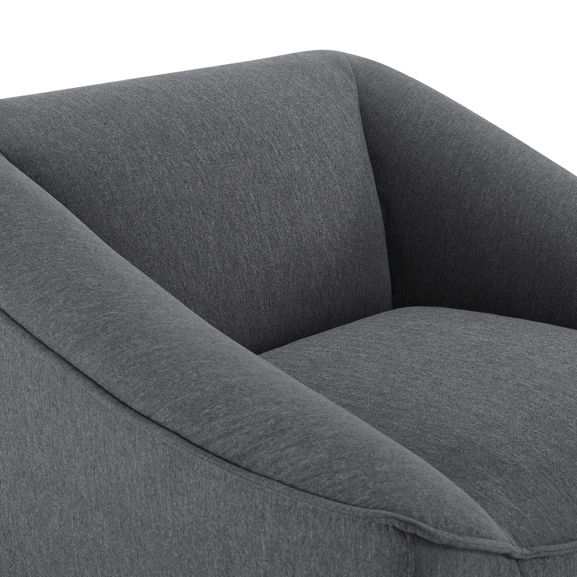 44 Inch Upholstered Fabric Armchair with French Piping - Image 5