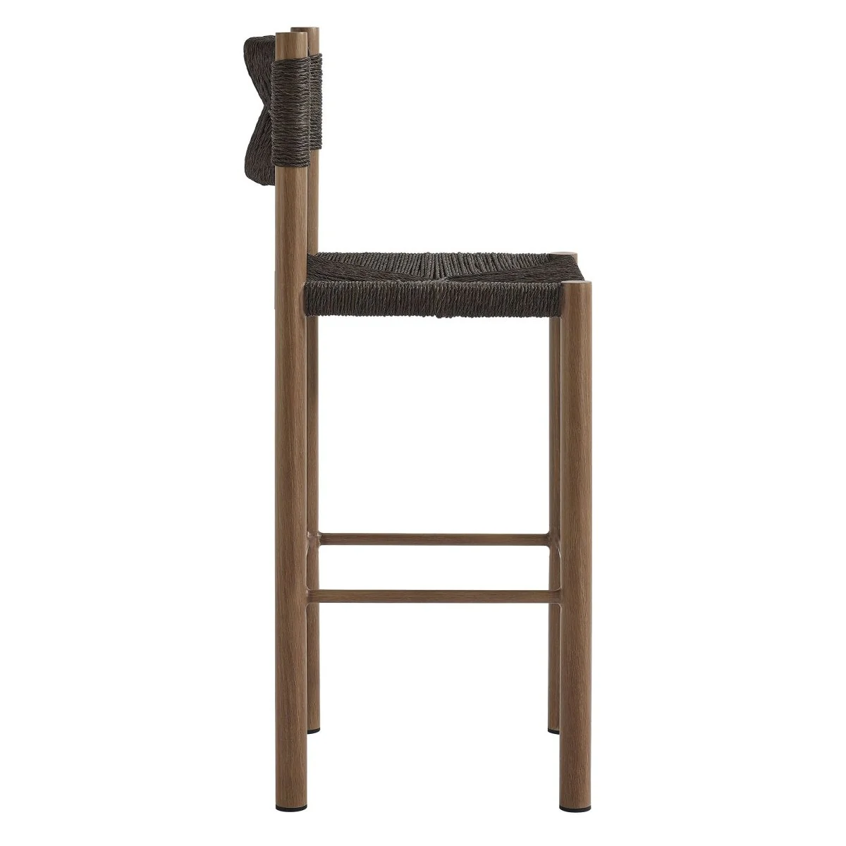 44" Outdoor Rattan and Aluminum Bar Stools Set of 2 — Patio Counter Seating - Image 7