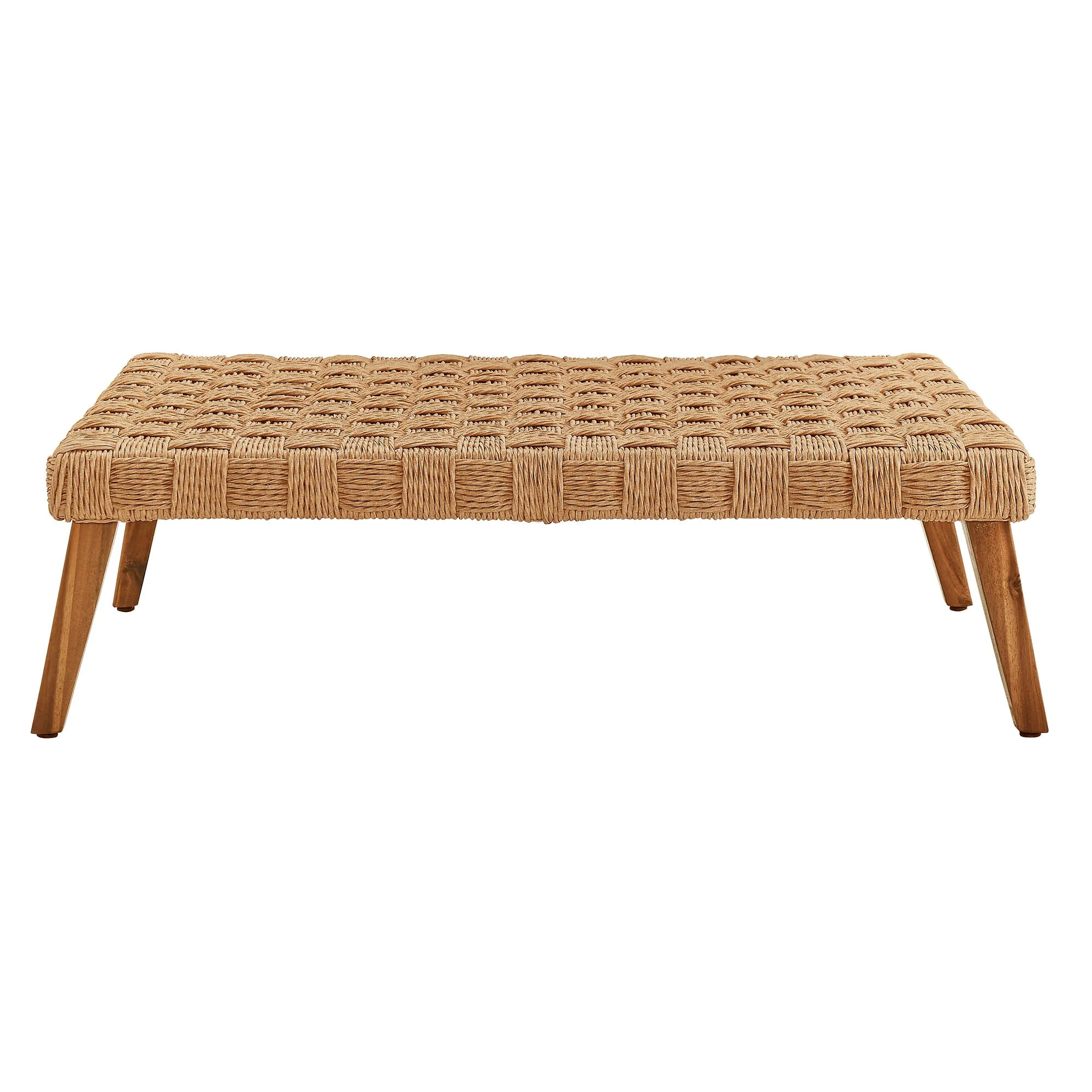 45" Natural Wicker Rattan Outdoor Patio Coffee Table - Image 5