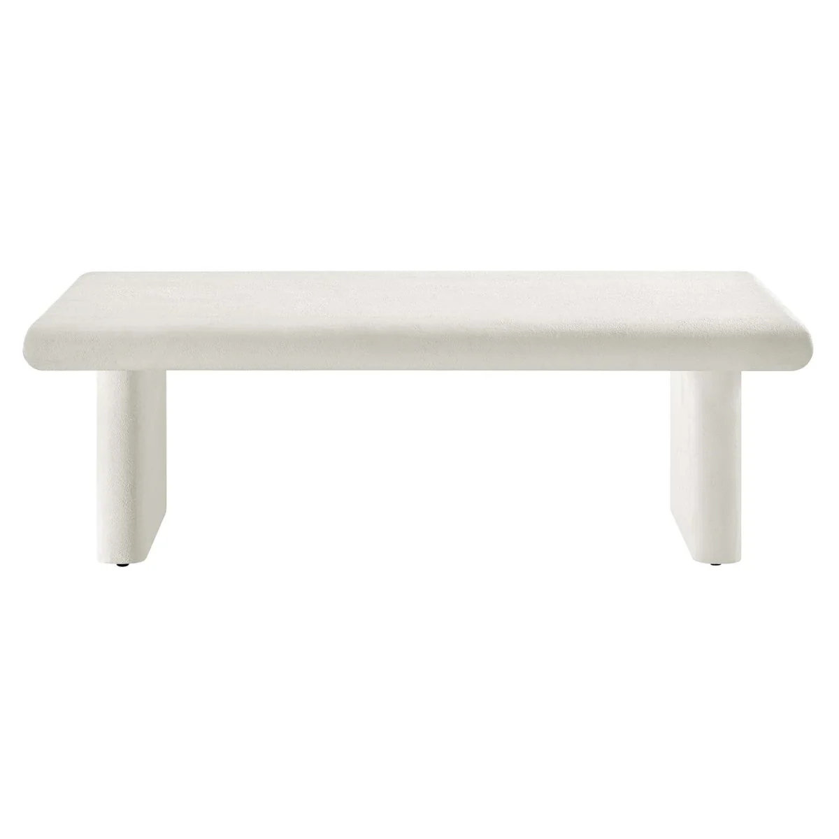 46 Inch Textured Concrete Minimalist Coffee Table - Image 12