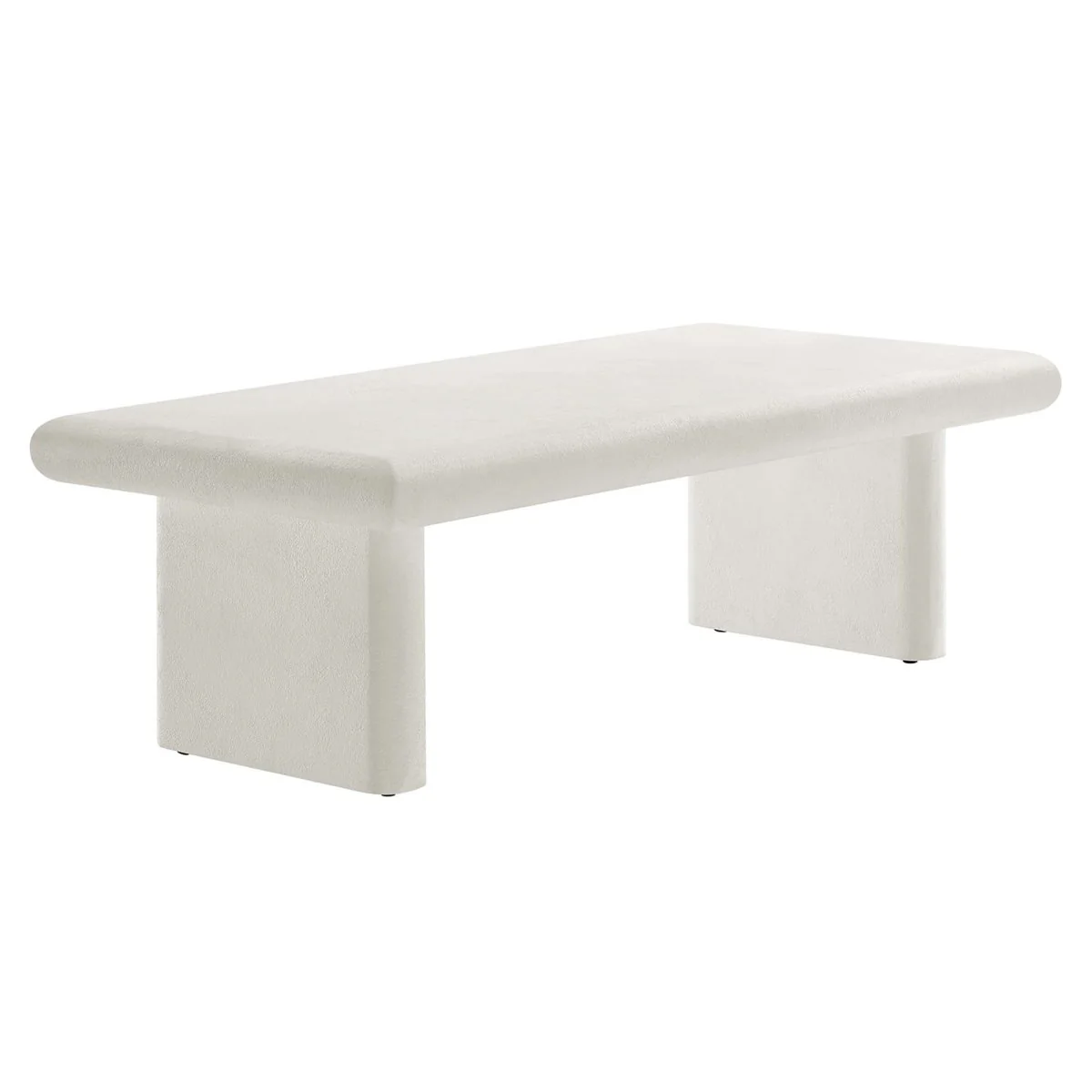 46 Inch Textured Concrete Minimalist Coffee Table - Image 8
