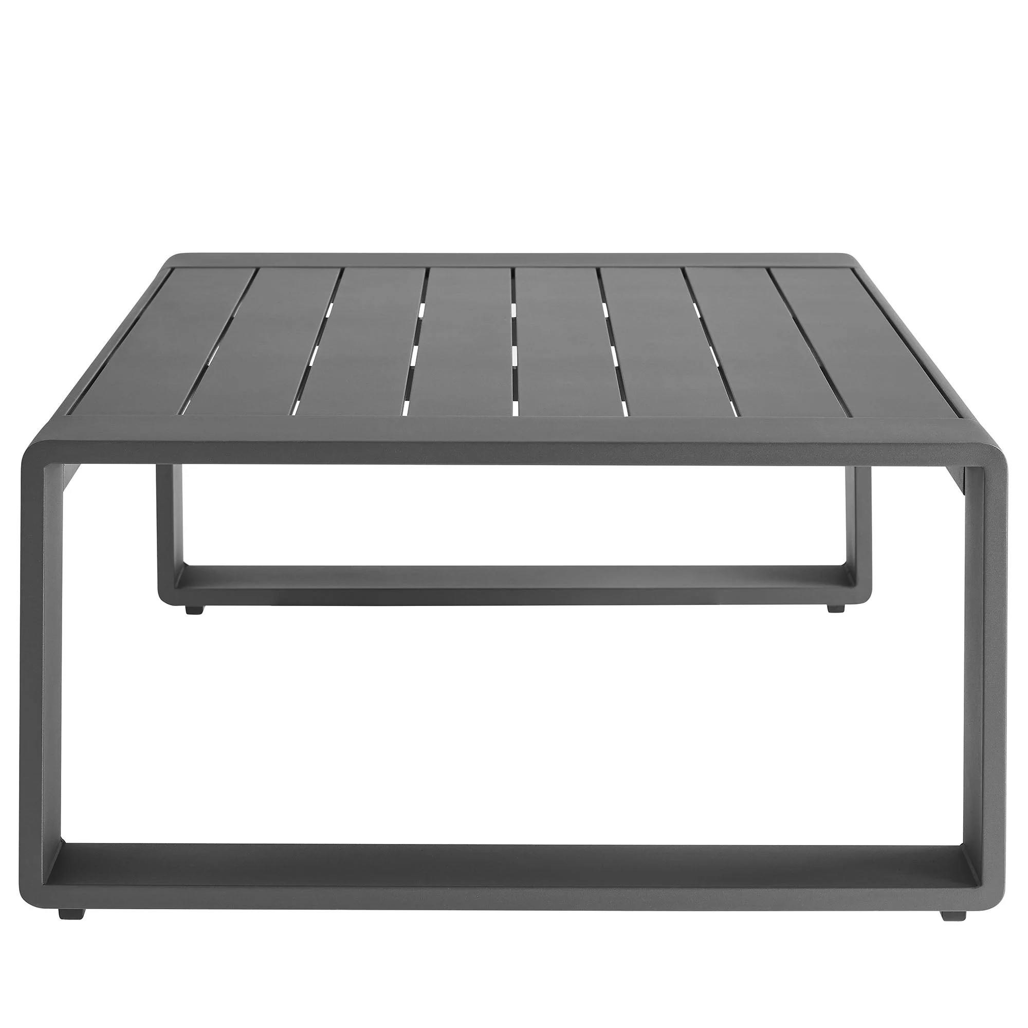 47" Gray Aluminum Outdoor Patio Coffee Table - Image 5