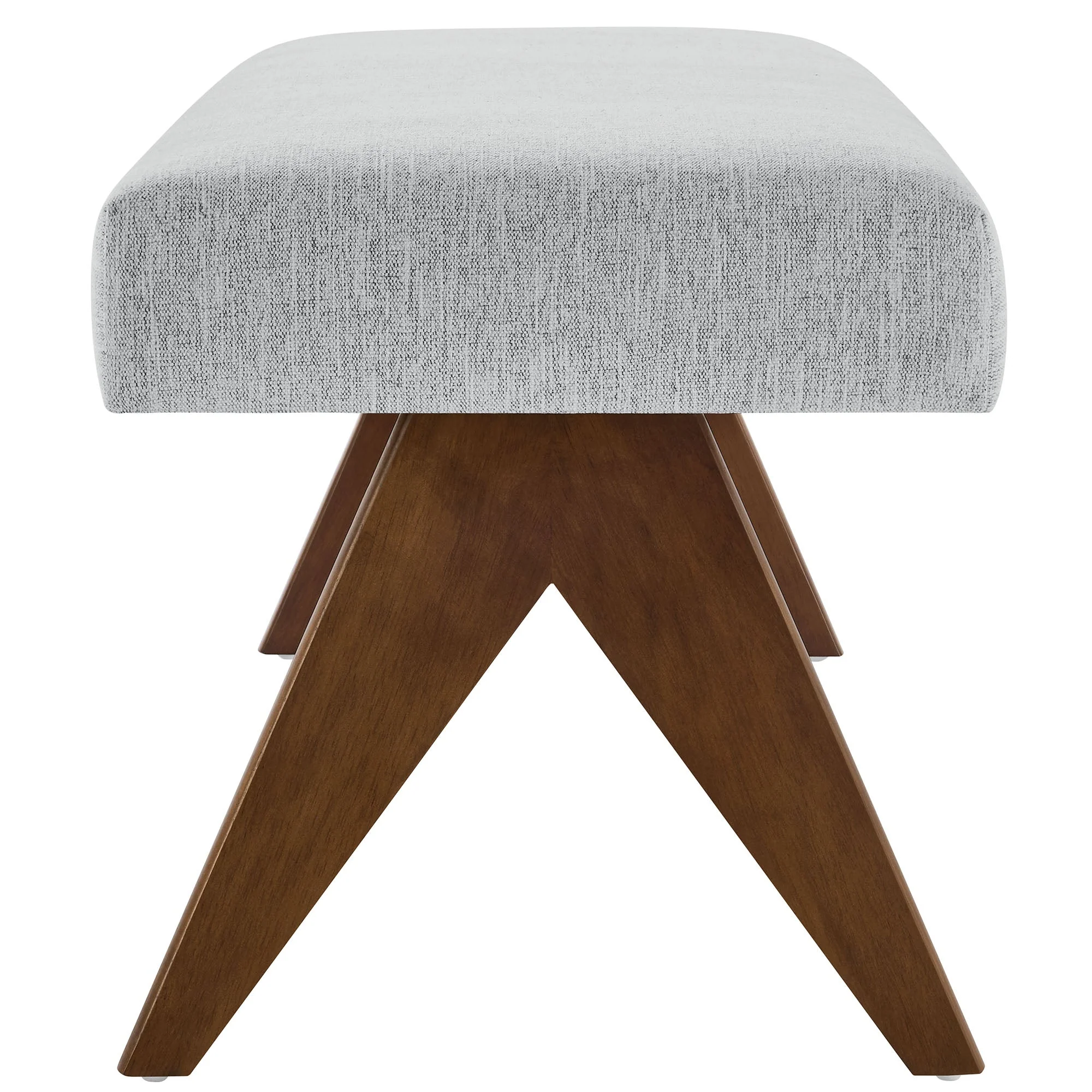 47 Inch Boucle Upholstered Accent Bench with Splayed Rubberwood Legs - Image 34