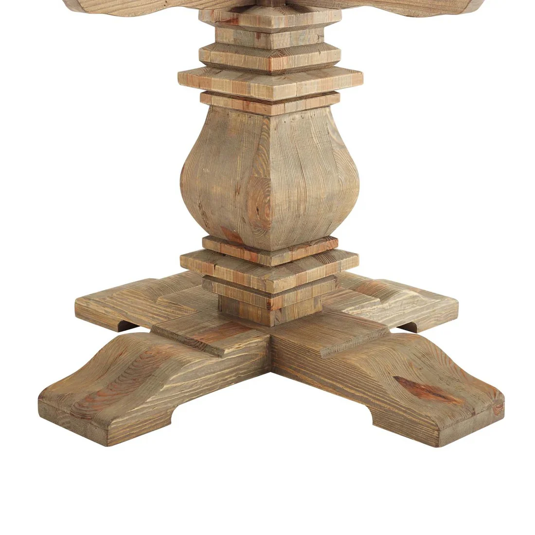 47 Inch Brown Rustic Solid Pine Wood Round Dining Table - Image 2
