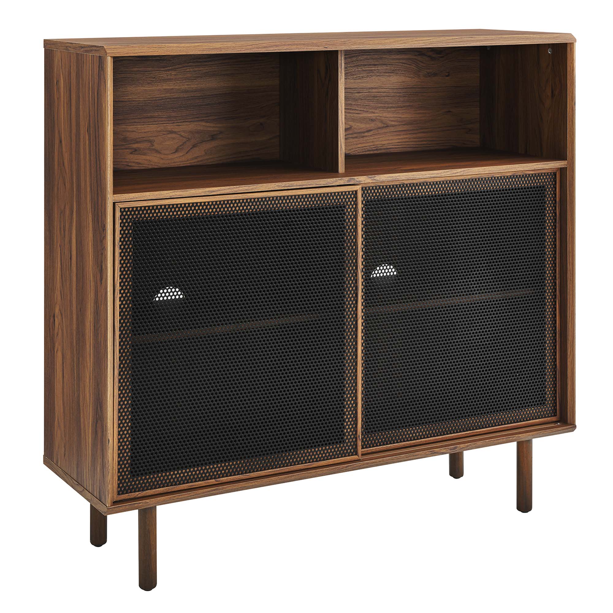 47 Inch Industrial Modern Display Cabinet with Sliding Metal Mesh Doors - Image 15