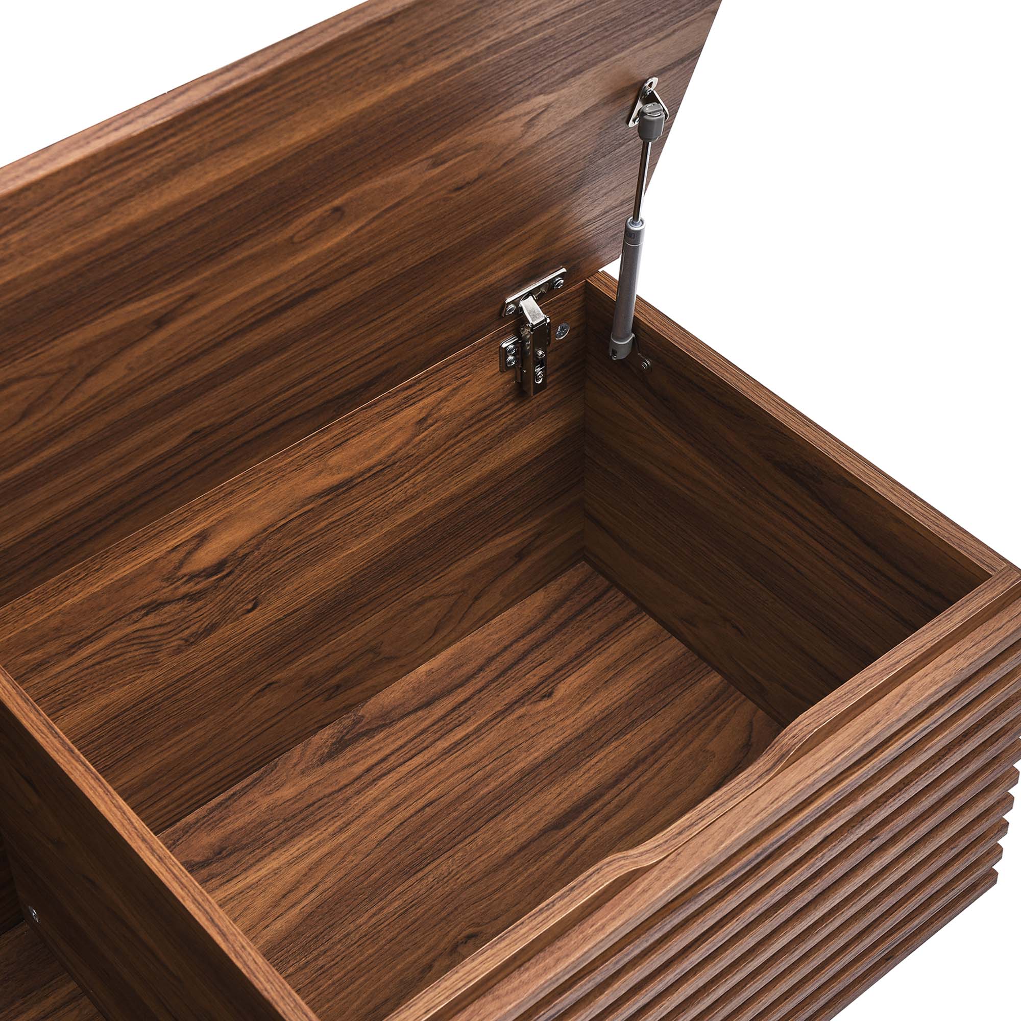 47 Inch Mid-Century Modern Storage Bench with Slatted Detail and Hinged Lid - Image 17