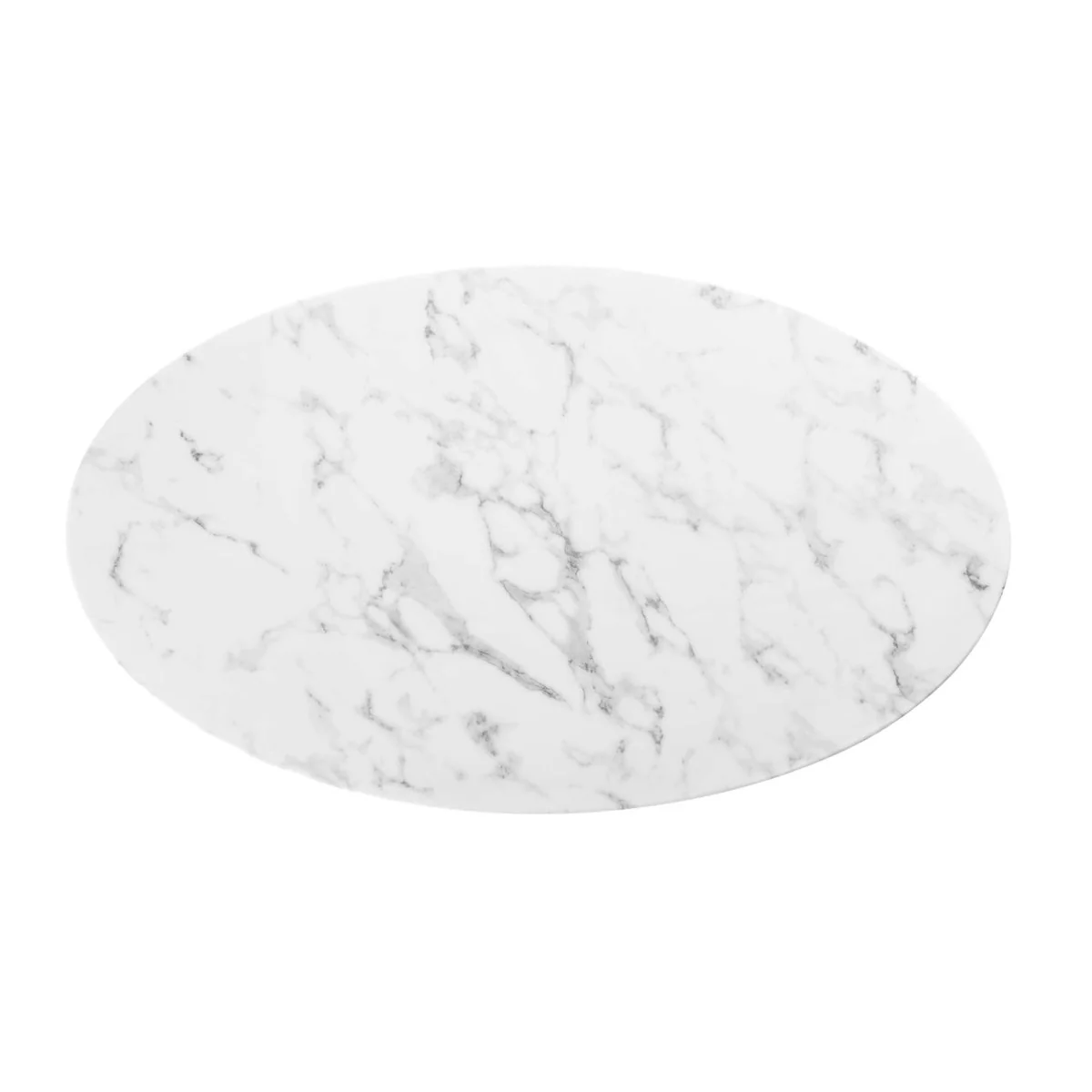 48 Inch Oval Artificial Marble Pedestal Coffee Table - Image 5