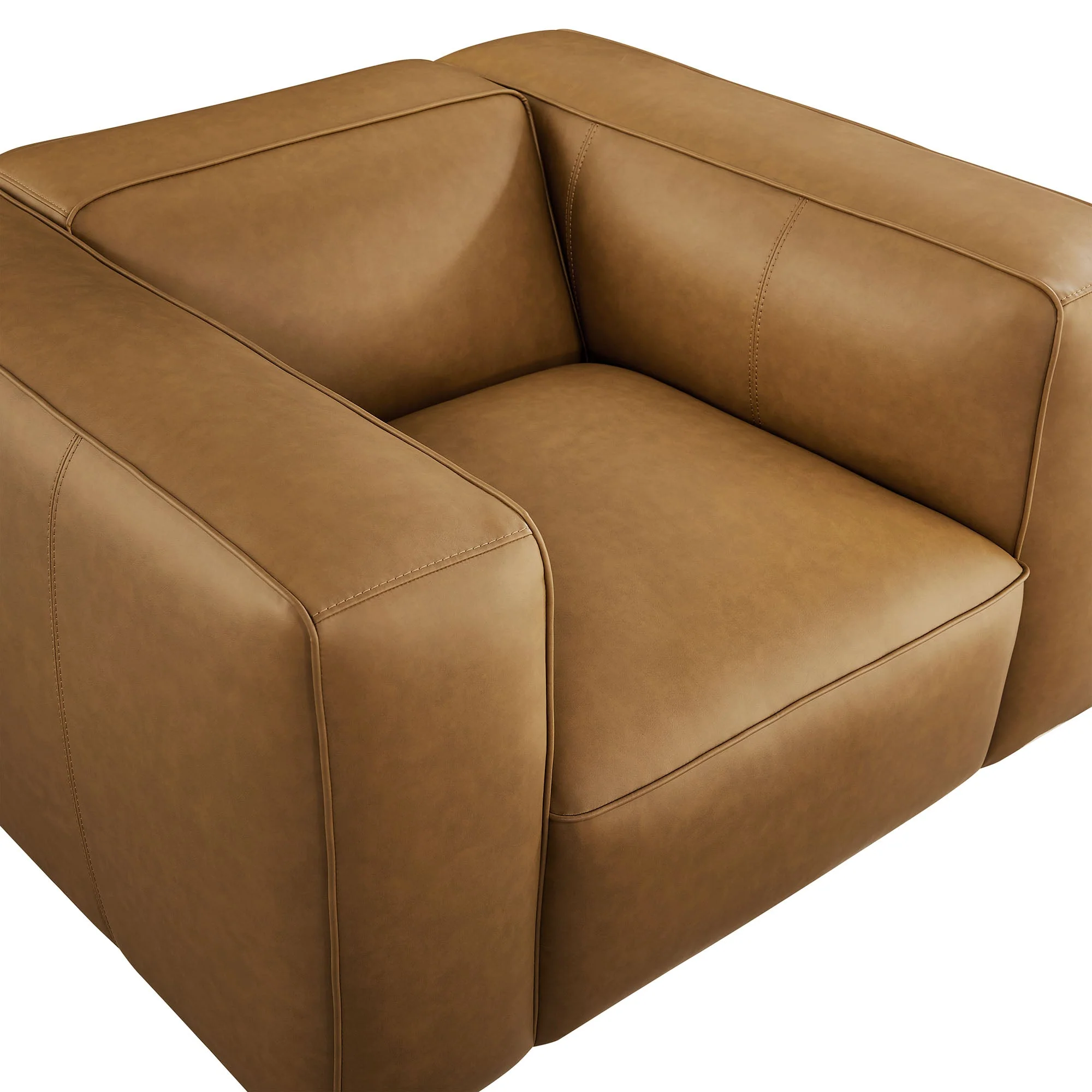 48 Inch Oversized Vegan Leather Club Chair with Sinuous Spring Support - Image 6