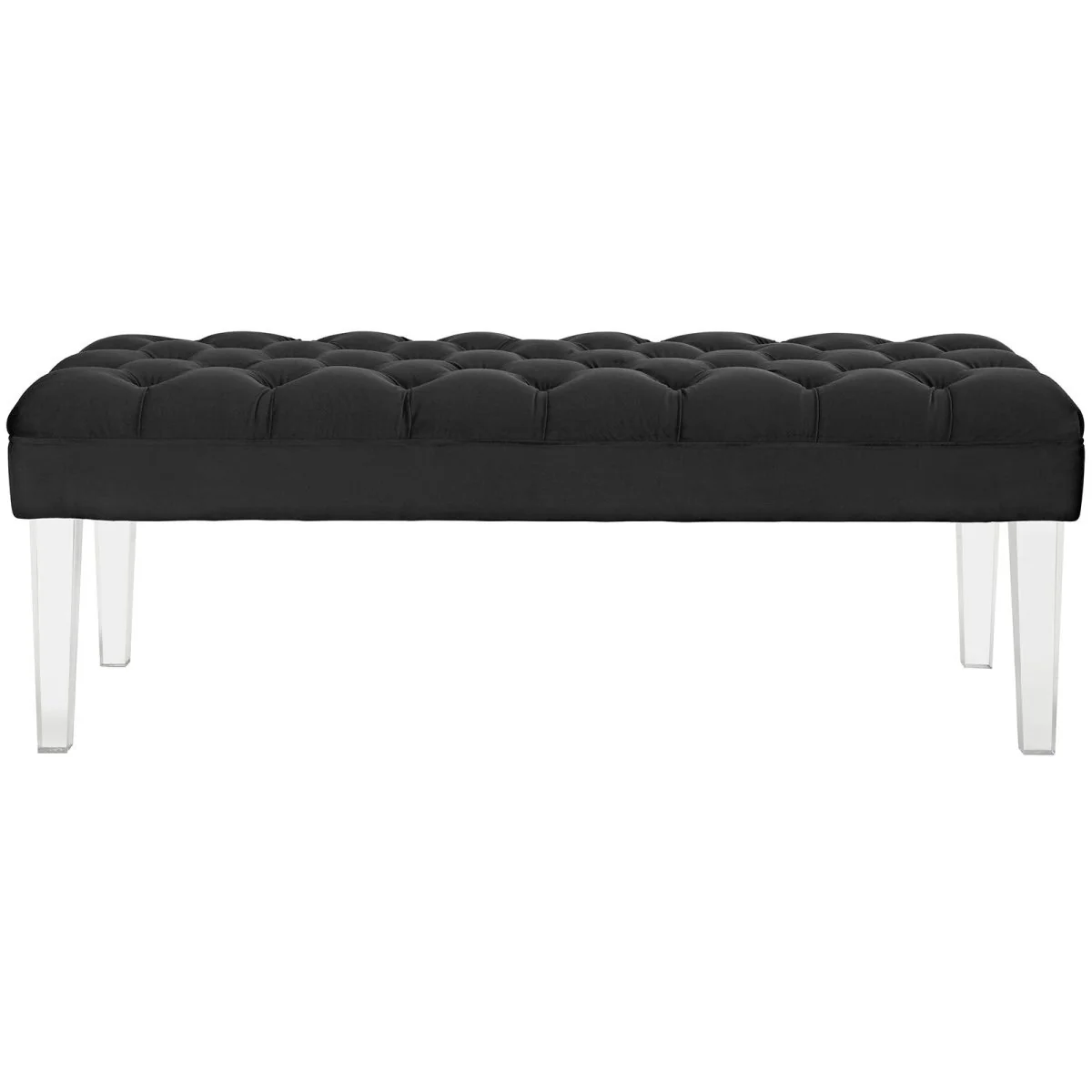 48 Inch Performance Velvet Accent Bench with Clear Acrylic Legs - Image 4