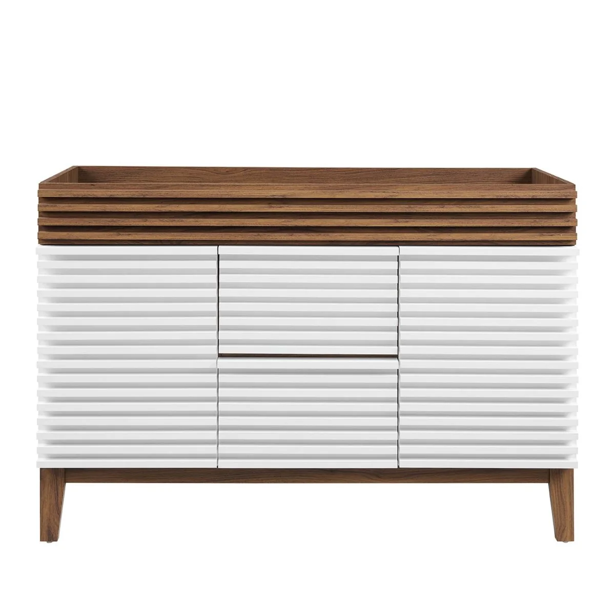 48" Mid-Century Bathroom Vanity Cabinet – Sink Compatible, Stylish Storage Cabinet - Image 61