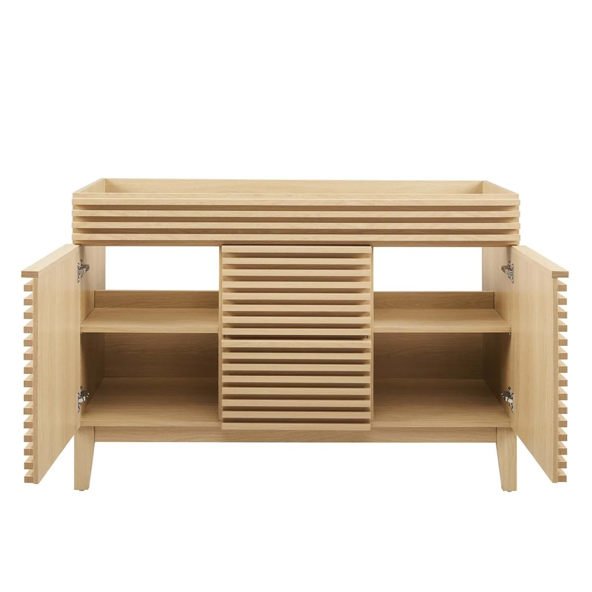48" Mid-Century Bathroom Vanity Cabinet – Sink Compatible, Stylish Storage Cabinet - Image 81