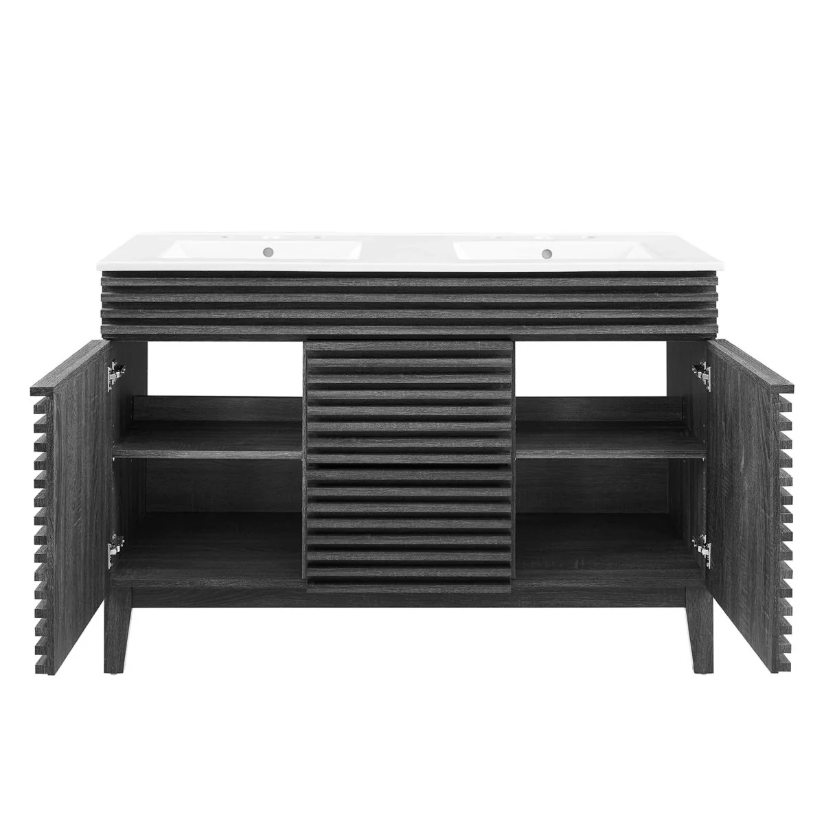 48" Mid-Century Bathroom Vanity with Sink(s) – Wood-Style Vanity Cabinet - Image 108