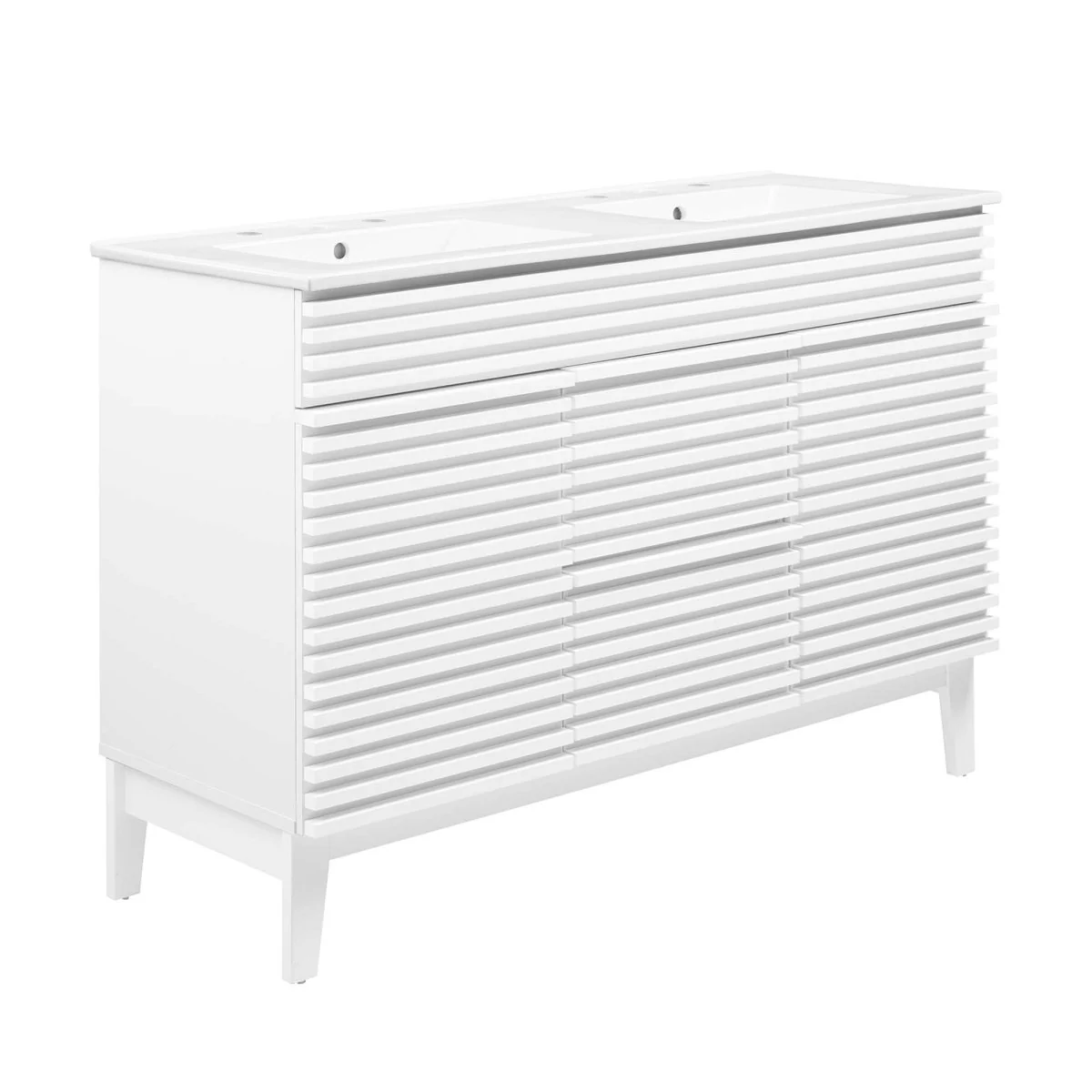 48" Mid-Century Bathroom Vanity with Sink(s) – Wood-Style Vanity Cabinet - Image 113