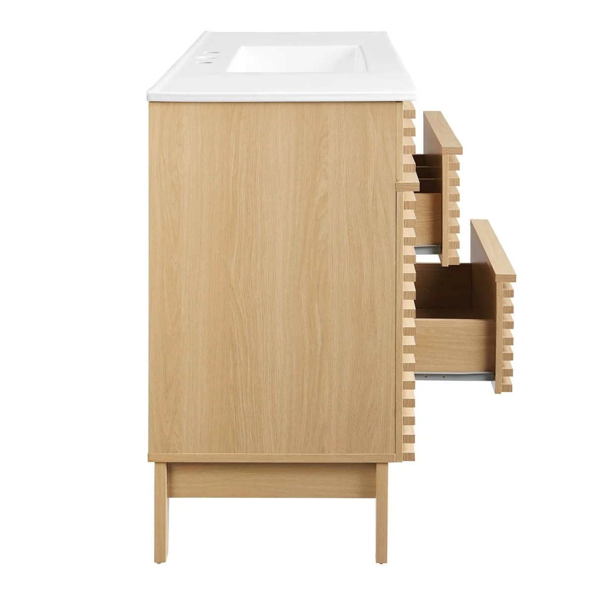 48" Mid-Century Bathroom Vanity with Sink(s) – Wood-Style Vanity Cabinet - Image 50