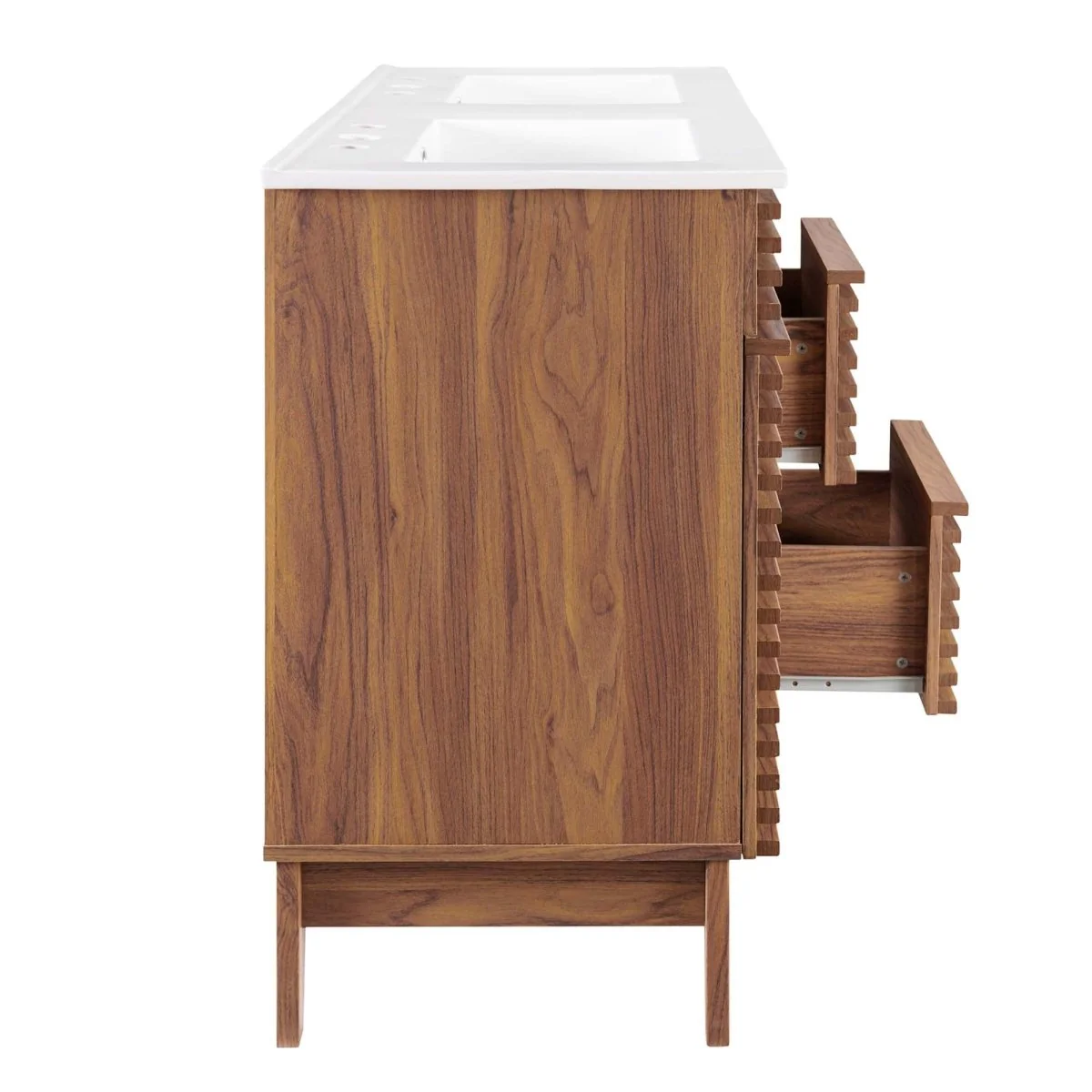 48" Mid-Century Bathroom Vanity with Sink(s) – Wood-Style Vanity Cabinet - Image 83