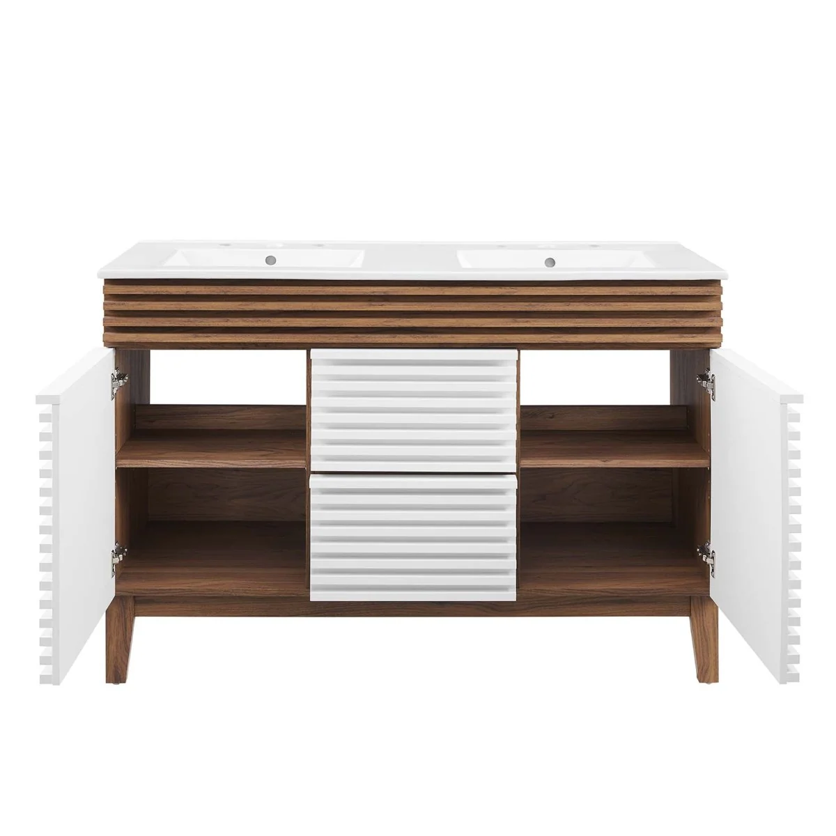 48" Mid-Century Bathroom Vanity with Sink(s) – Wood-Style Vanity Cabinet - Image 97