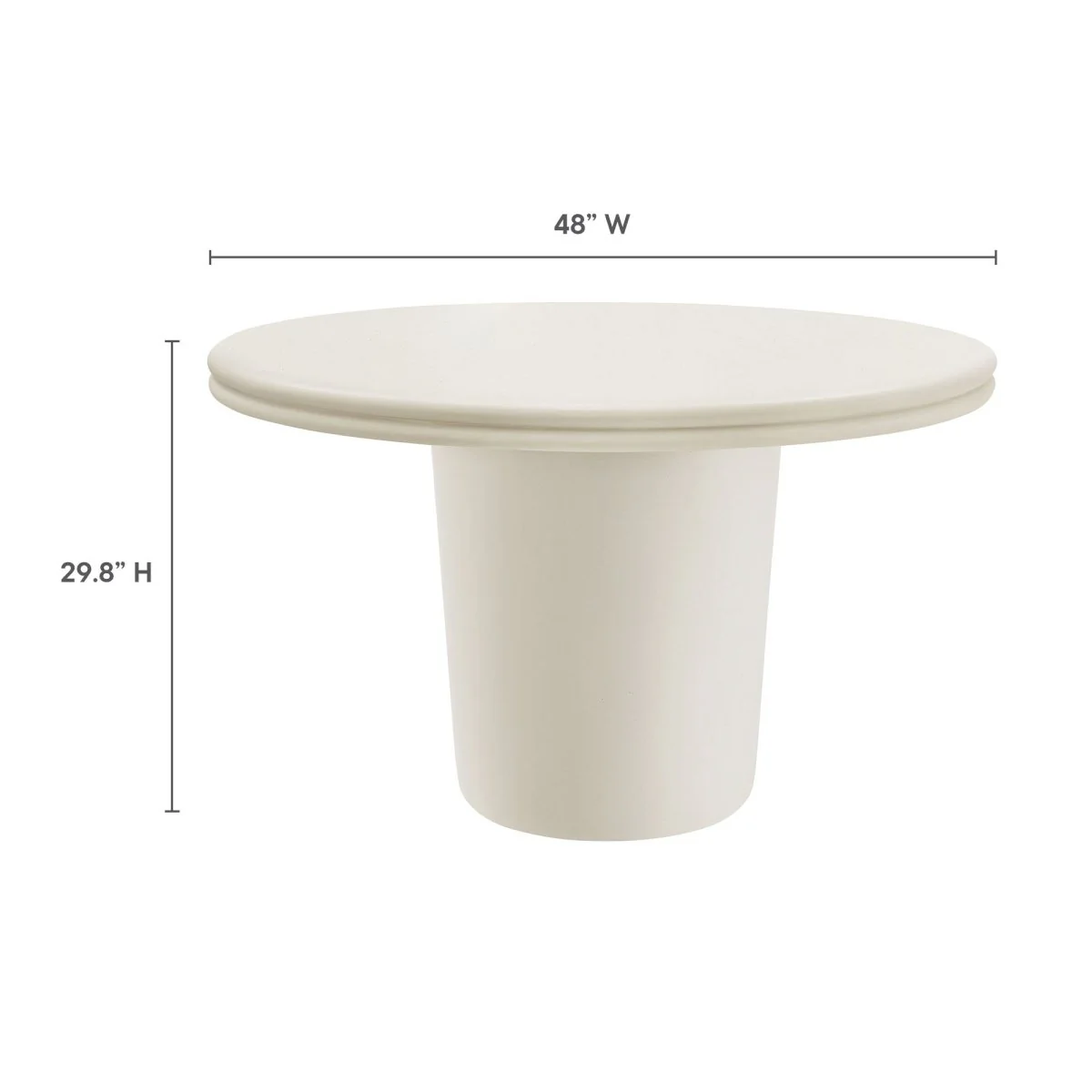 48" Round Concrete Indoor Outdoor Dining Table for Patio, Kitchen and Dining Areas - Image 3