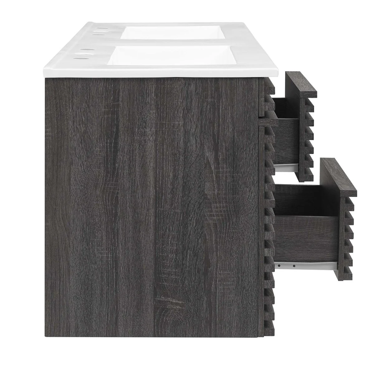 48" Wall-Mount Double Sink Bathroom Vanity — Modern Floating Design with Cabinet Storage - Image 16