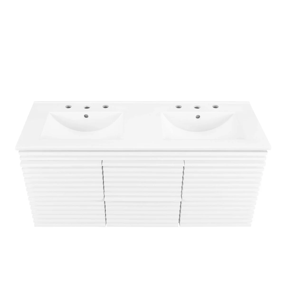 48" Wall-Mount Double Sink Bathroom Vanity — Modern Floating Design with Cabinet Storage - Image 35