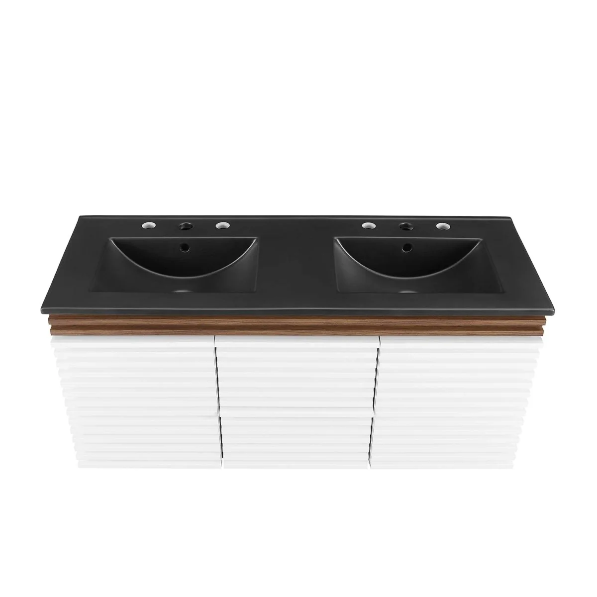 48" Wall-Mount Double Sink Bathroom Vanity — Modern Floating Design with Cabinet Storage - Image 55