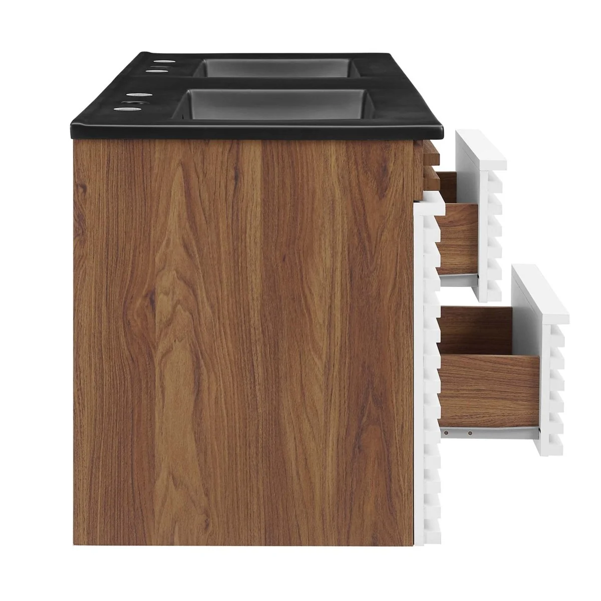 48" Wall-Mount Double Sink Bathroom Vanity — Modern Floating Design with Cabinet Storage - Image 56