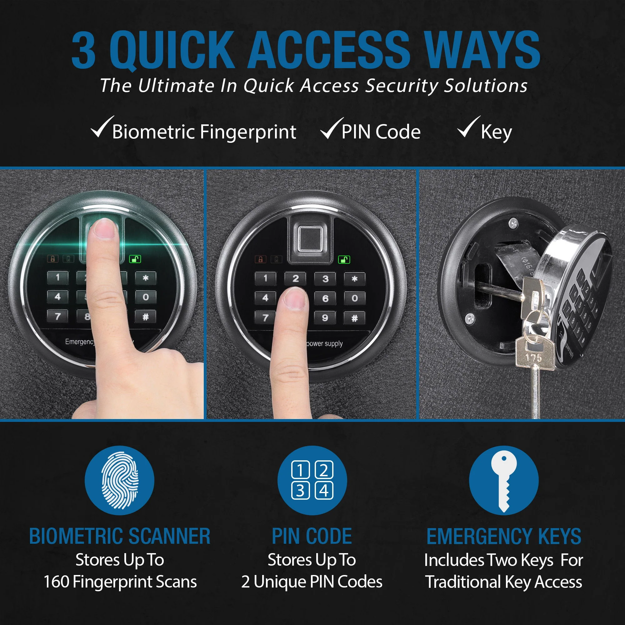 5.51 Cubic Ft Biometric Keypad Riflesafe - Black - Image 7