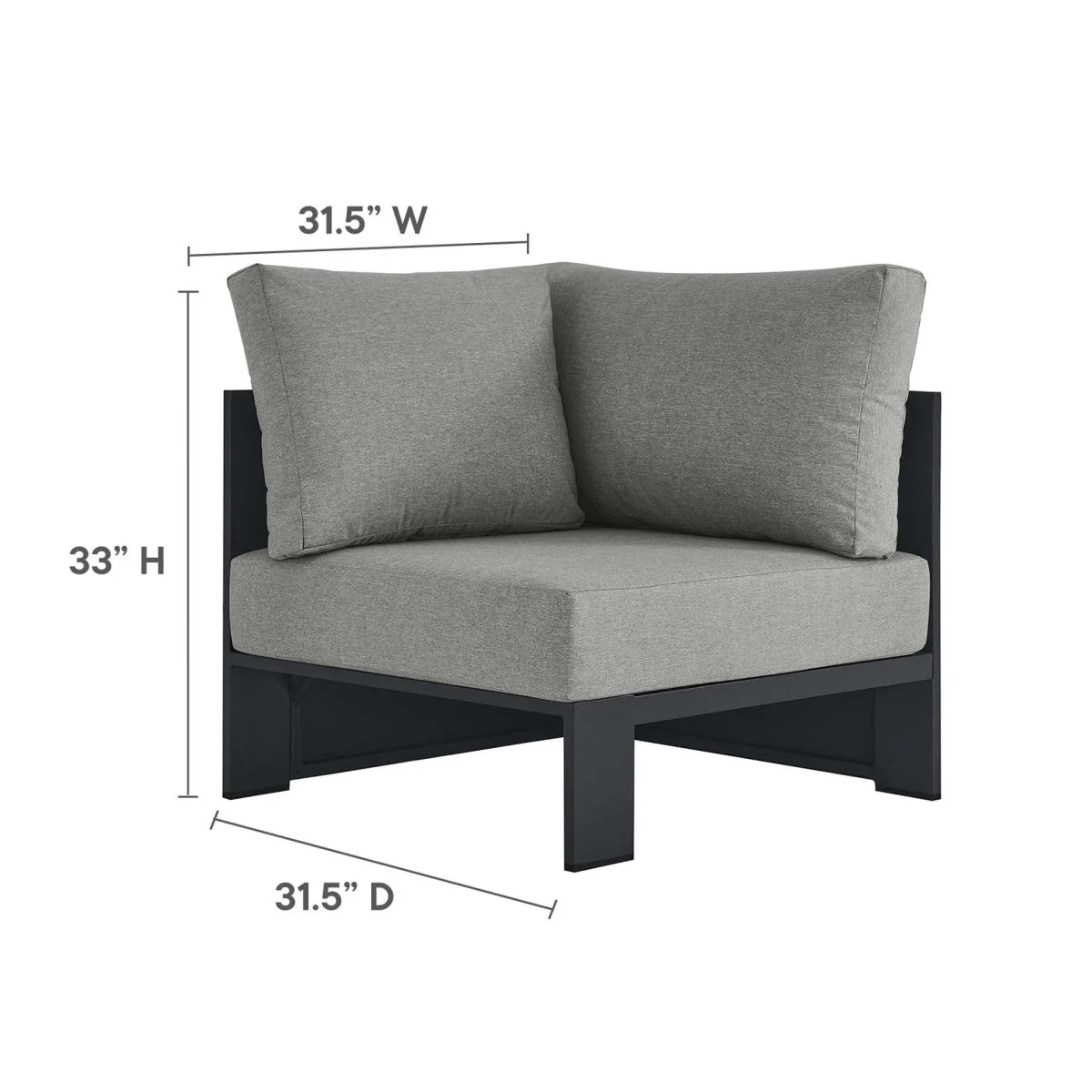 5-Piece Aluminum Outdoor Sectional Sofa Set with Cushions for Patio, Deck and Backyard - Image 14