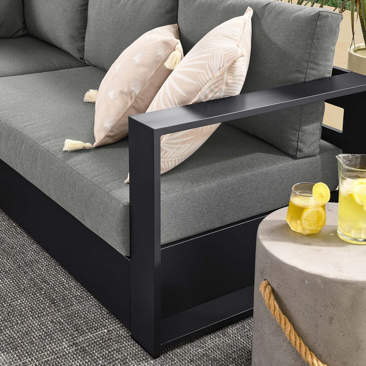 5-Piece Aluminum Outdoor Sectional Sofa Set with Cushions for Patio, Deck and Backyard - Image 28