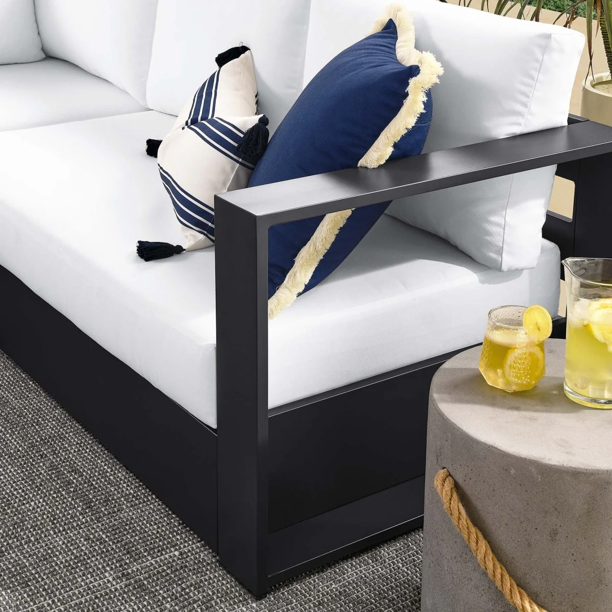 5-Piece Aluminum Outdoor Sectional Sofa Set with Cushions for Patio, Deck and Backyard - Image 8