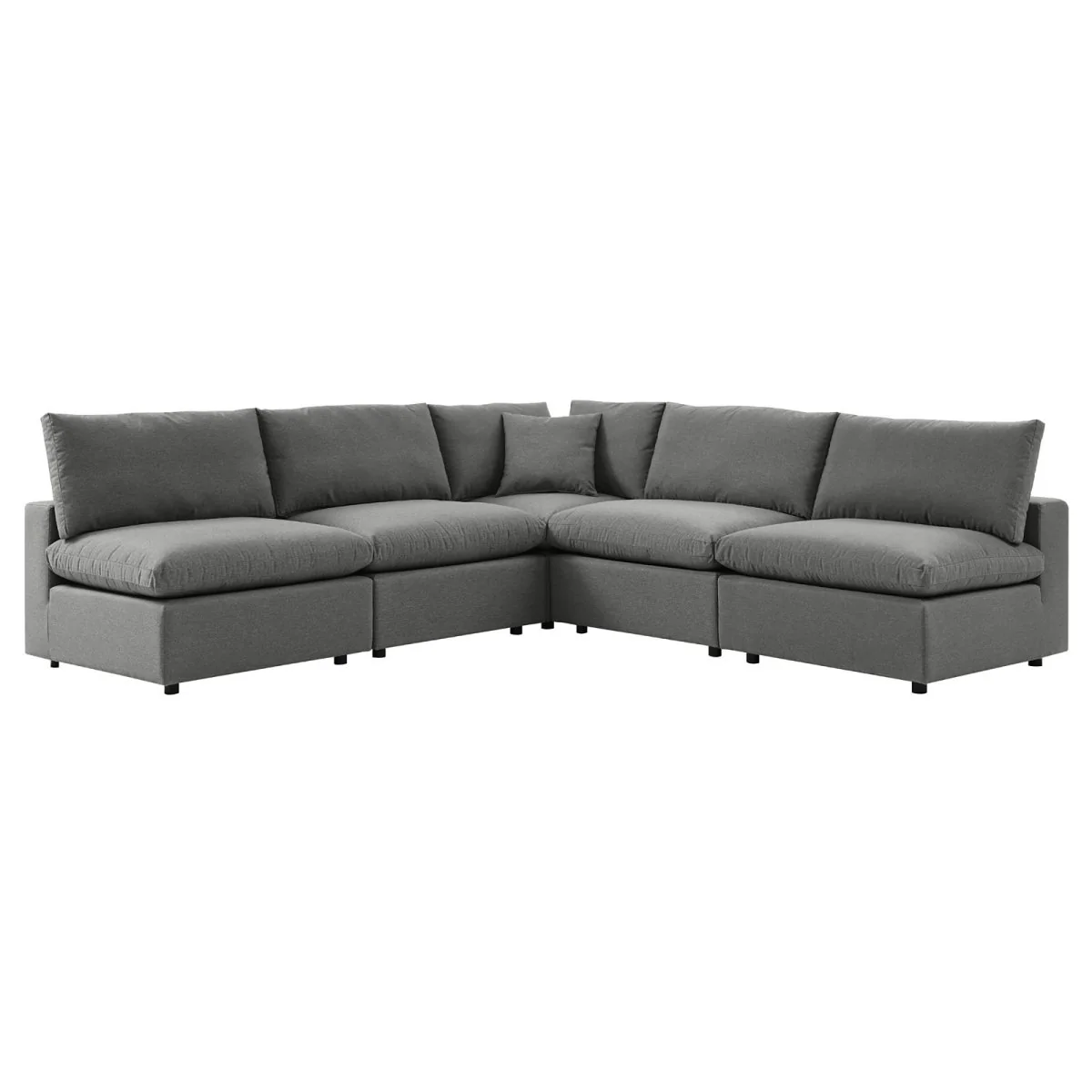 5-Piece Aluminum Outdoor Sectional Sofa Set with Weather-Resistant Cushions