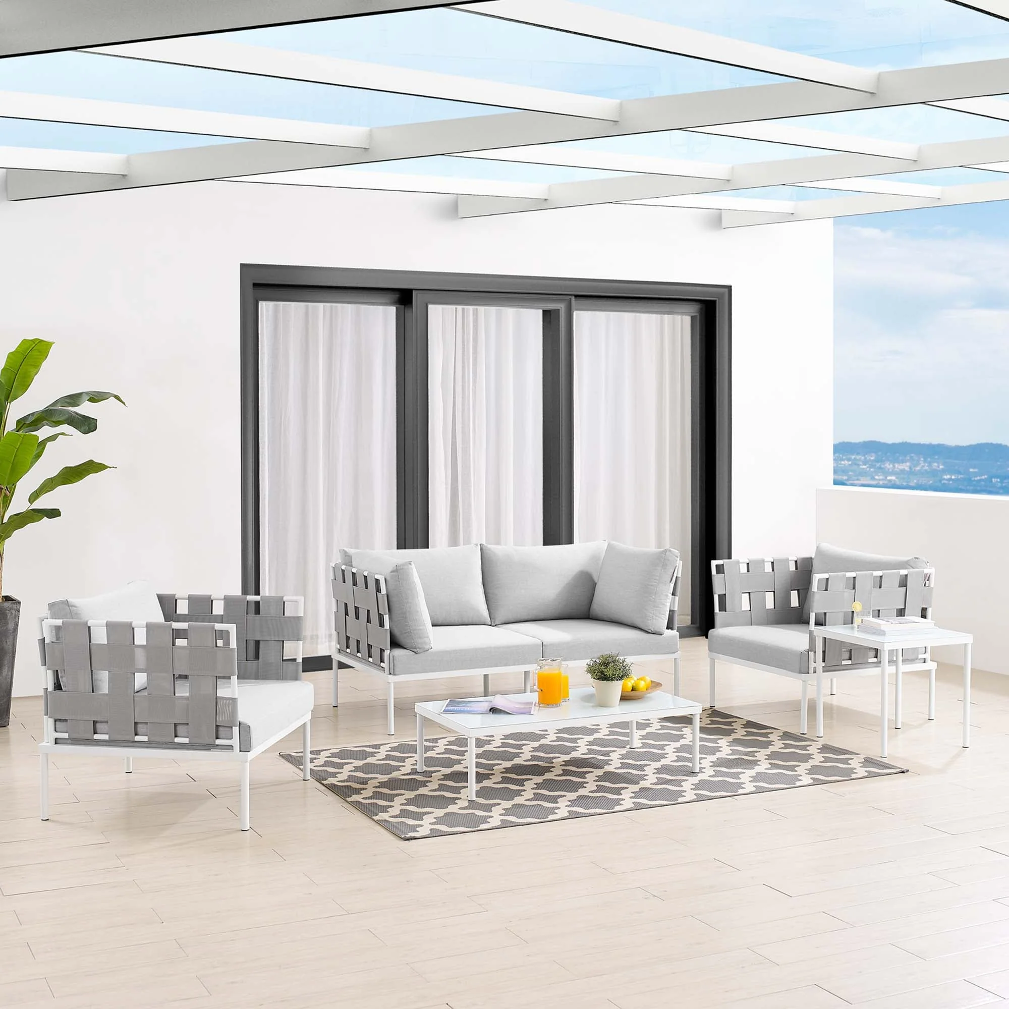5-Piece Aluminum Patio Furniture Set with Sunbrella Cushions for Outdoor Living - Image 32