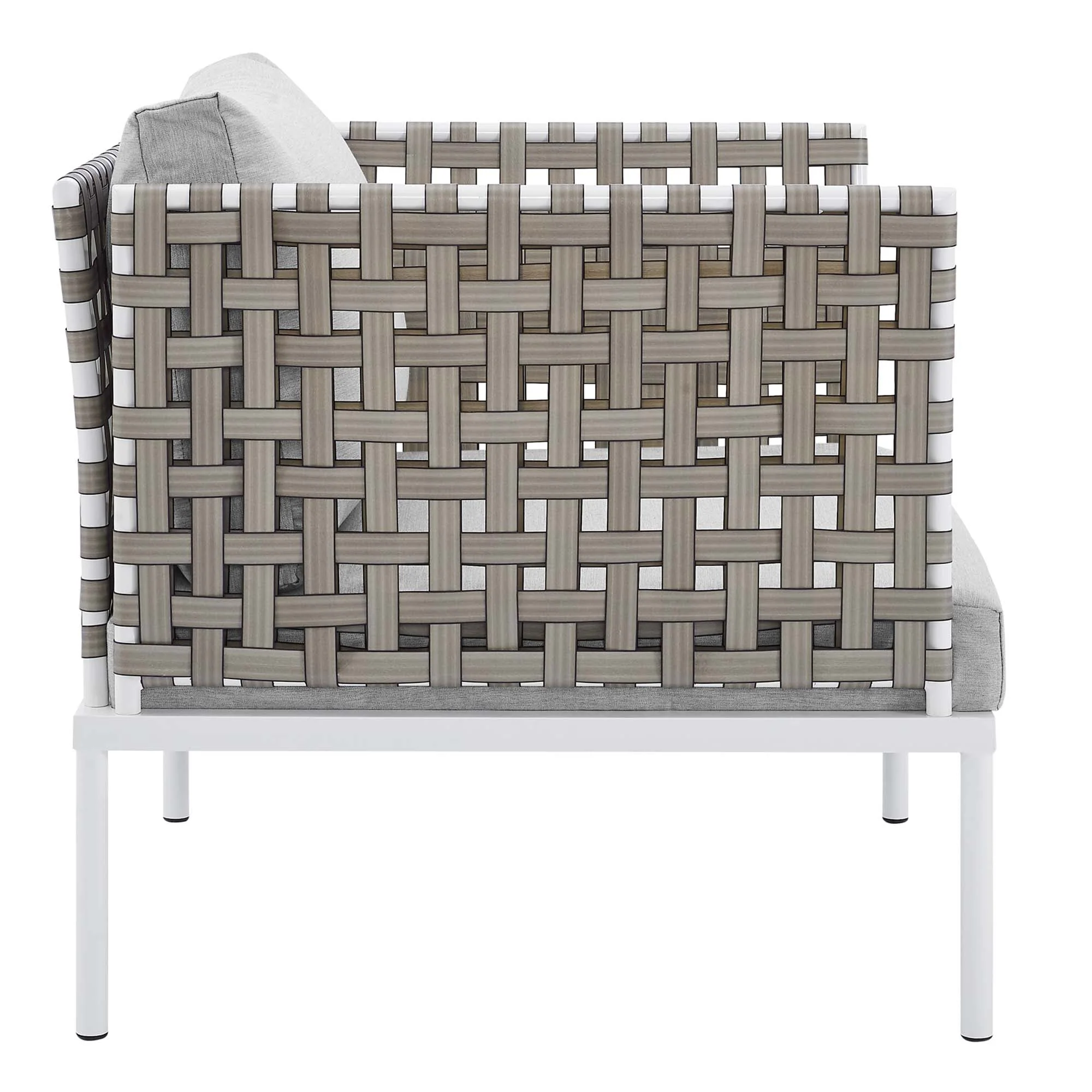 5-Piece Basket Weave Aluminum Patio Seating Set with Sunbrella Cushions - Image 26