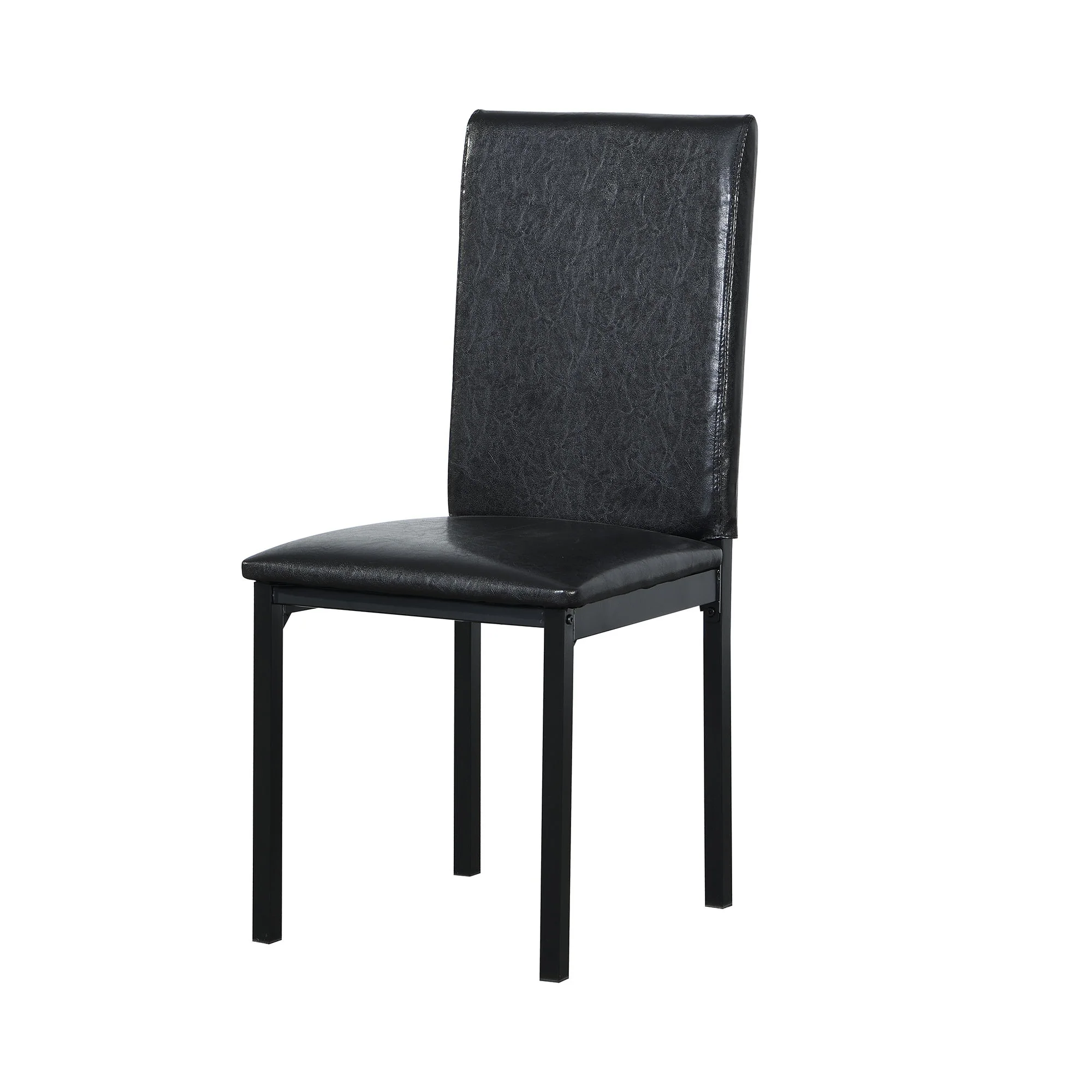 5 Piece Dinning Set With Faux Marble Top, Table & 4 Chairs - Black - Image 2