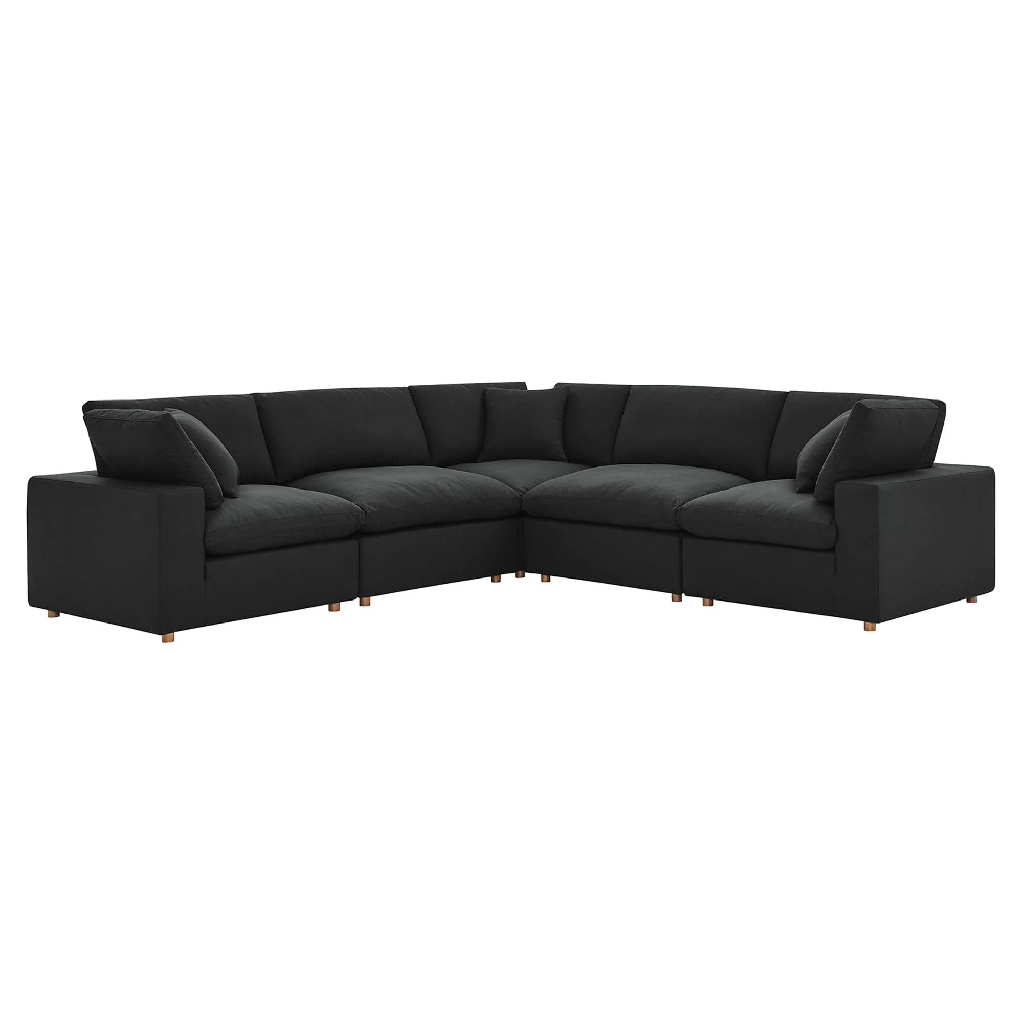 5-Piece Down Filled Overstuffed Sectional Sofa - 118 Inch