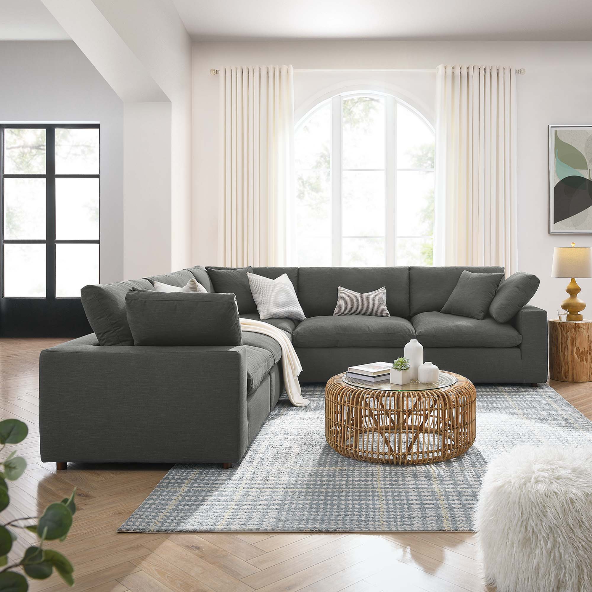 5-Piece Down Filled Overstuffed Sectional Sofa - 118 Inch - Image 24