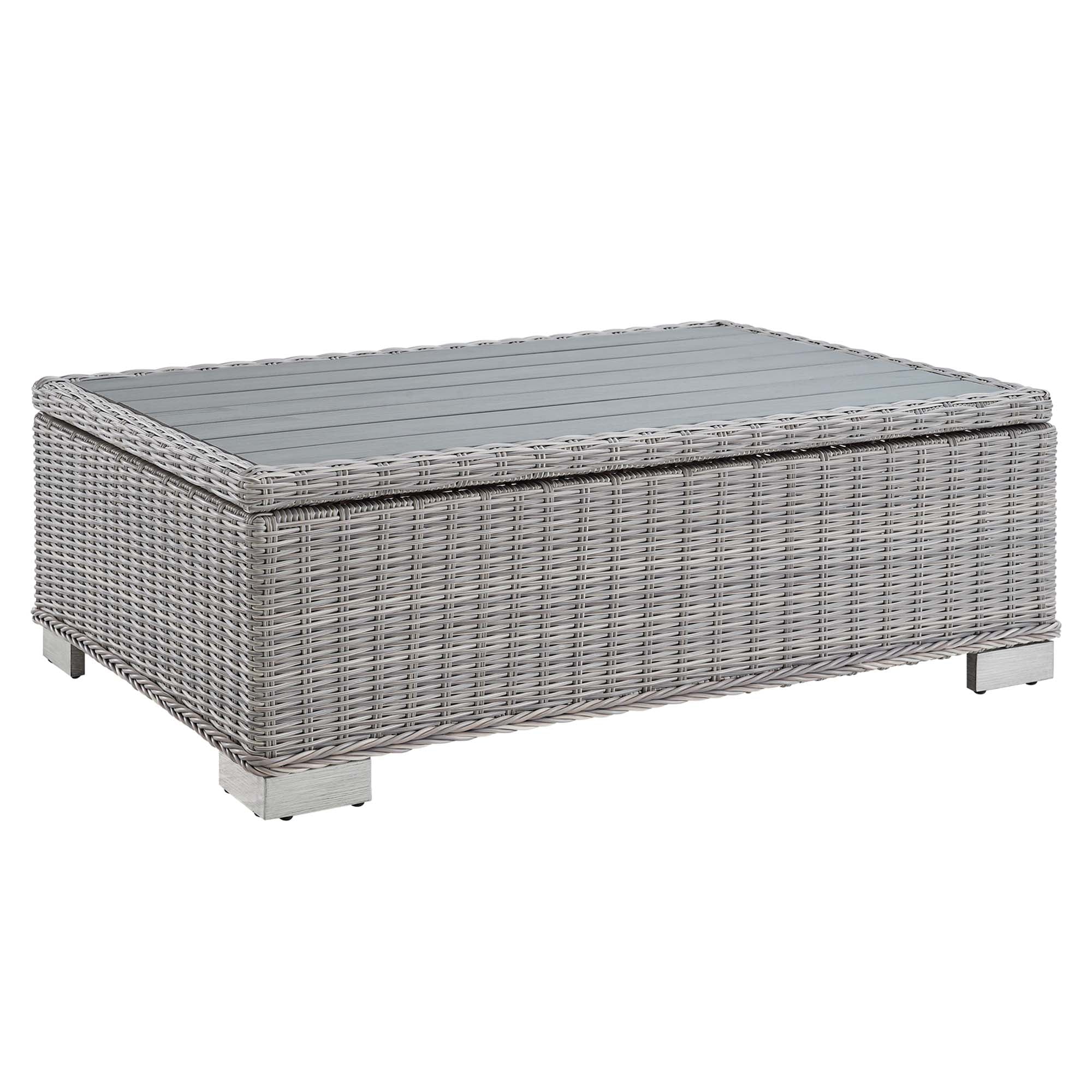 5-Piece Light Gray Navy Wicker Patio Furniture Set with Sunbrella Cushions - Image 11