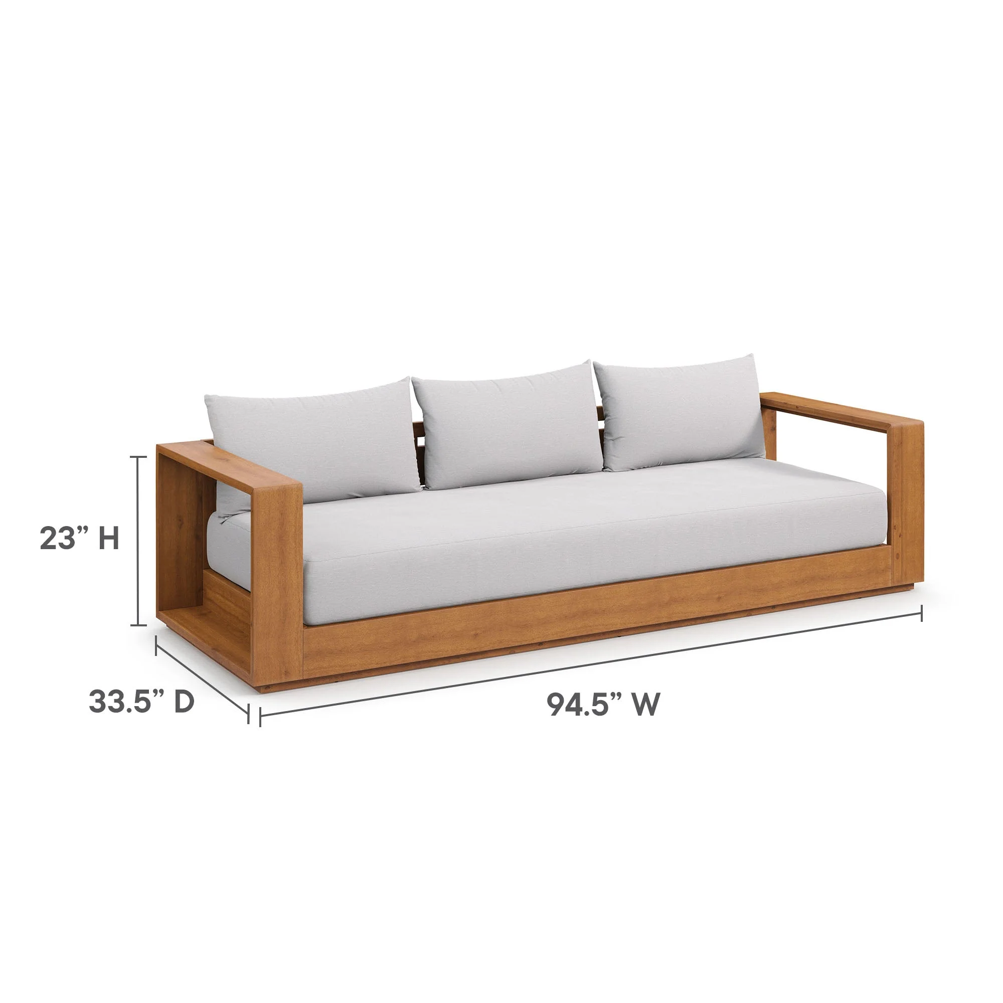 5-Piece Natural Acacia Wood Outdoor Patio Set with Table and Chairs, Weather-Resistant - Image 5