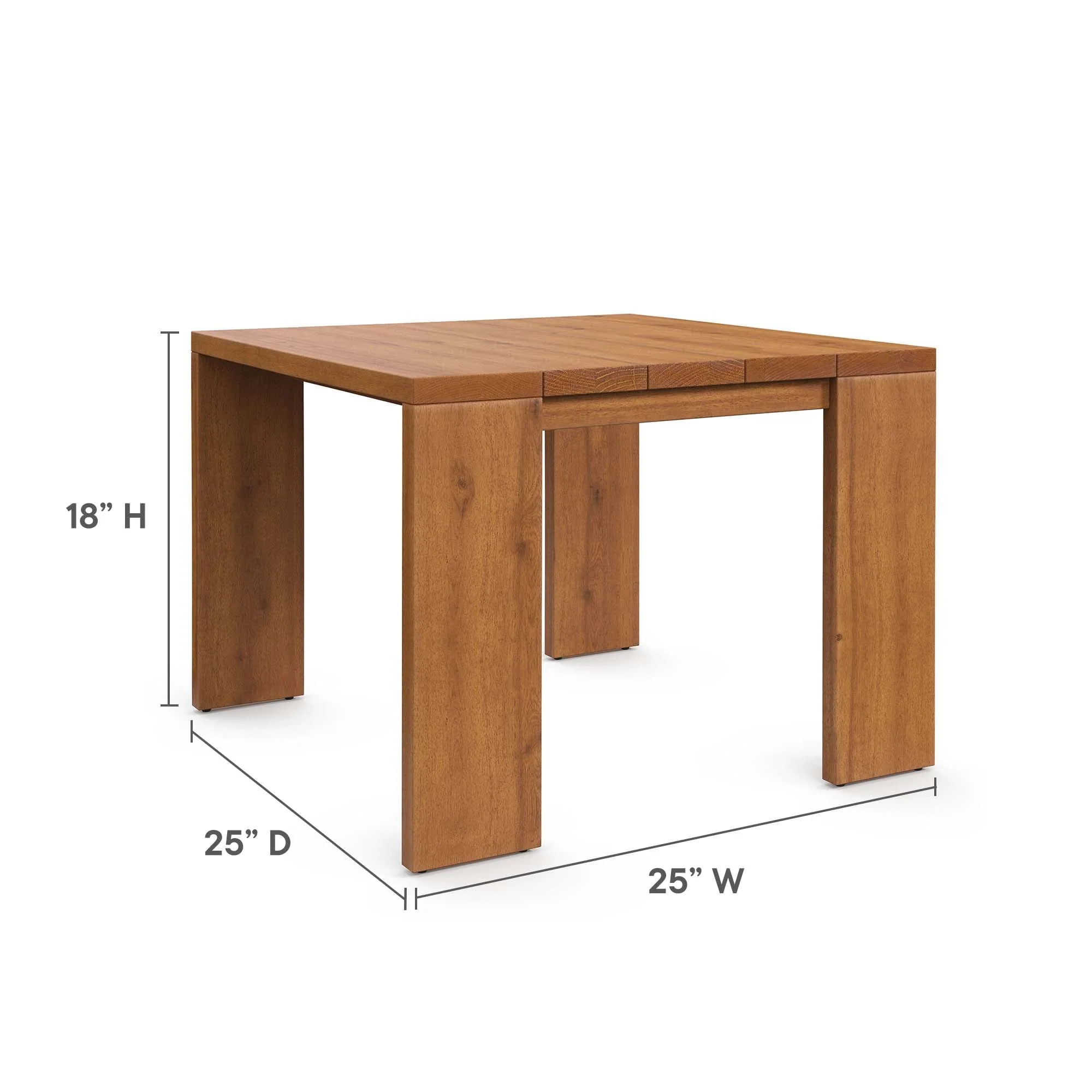 5-Piece Natural Acacia Wood Outdoor Patio Set with Table and Chairs, Weather-Resistant - Image 6