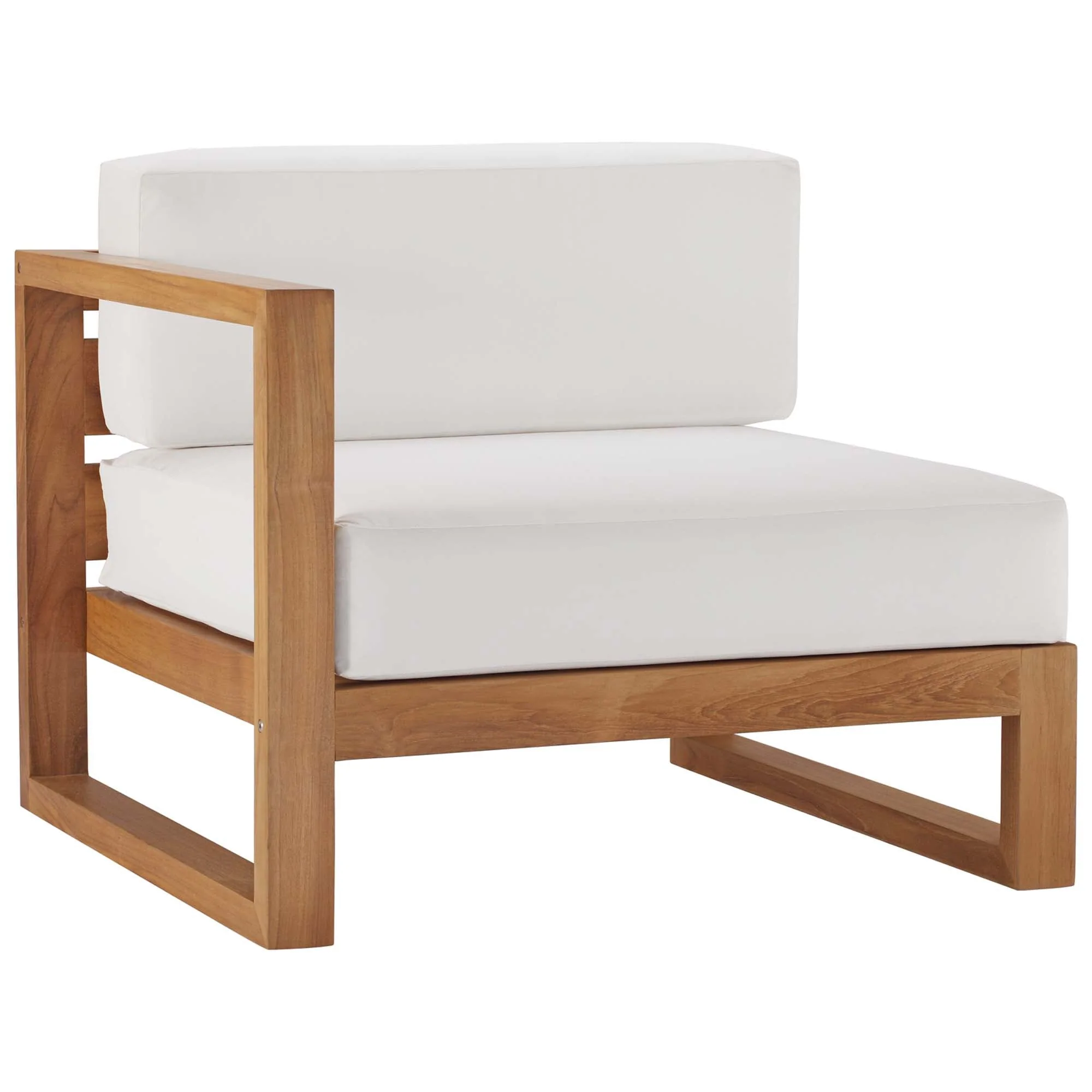 5-Piece Natural White Teak Wood Outdoor Patio Sectional Sofa Set - Image 8