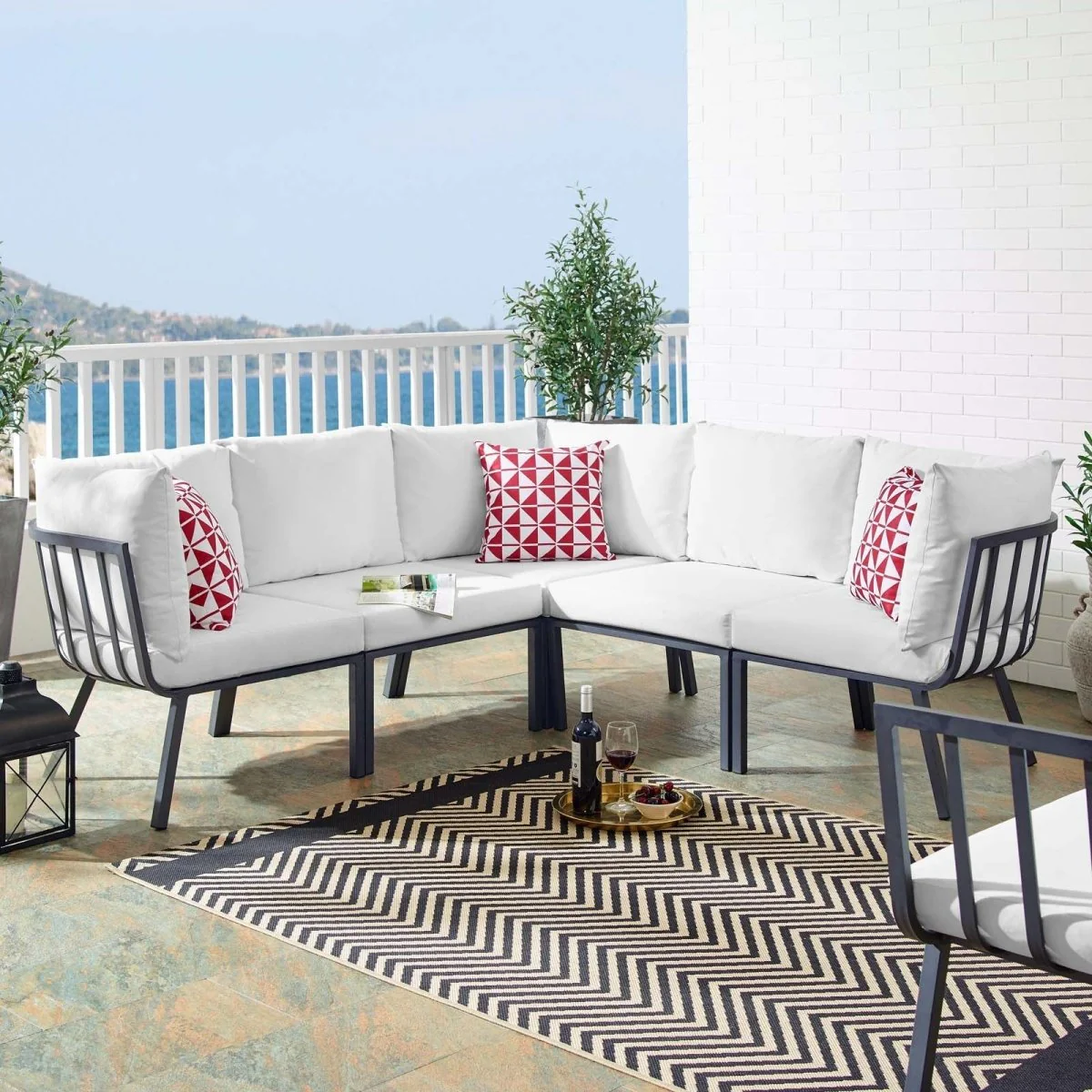 5-Piece Outdoor Aluminum Patio Sectional Set - Image 19