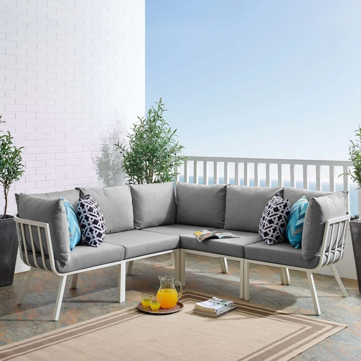 5-Piece Outdoor Aluminum Patio Sectional Set - Image 28