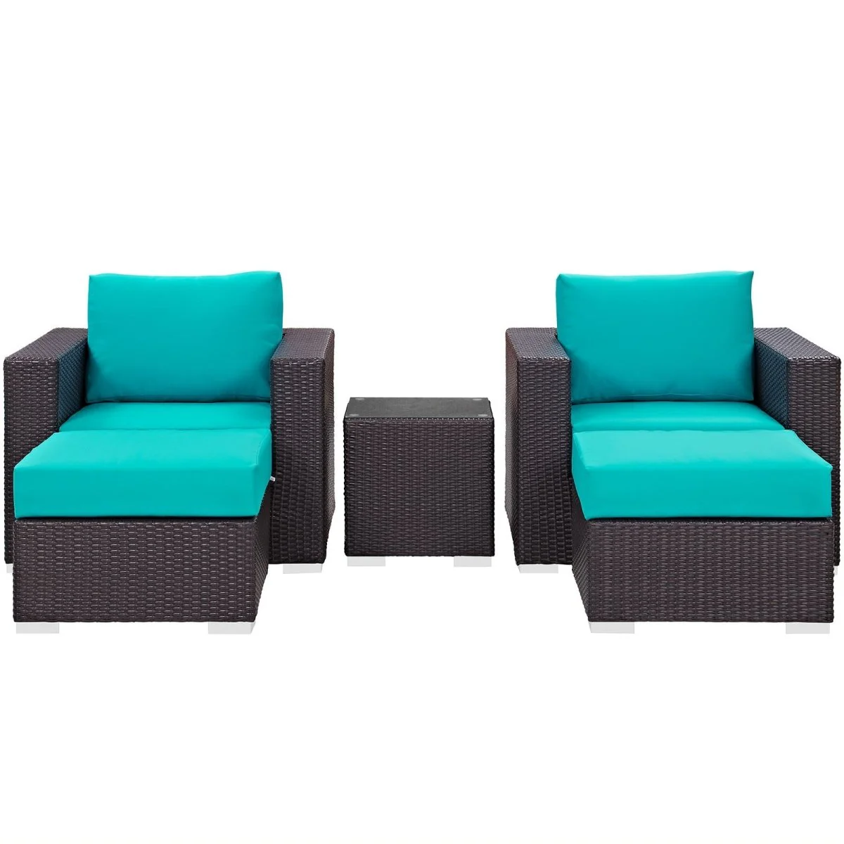 5-Piece Outdoor Patio Rattan Aluminum Sectional Sofa Set - Image 20