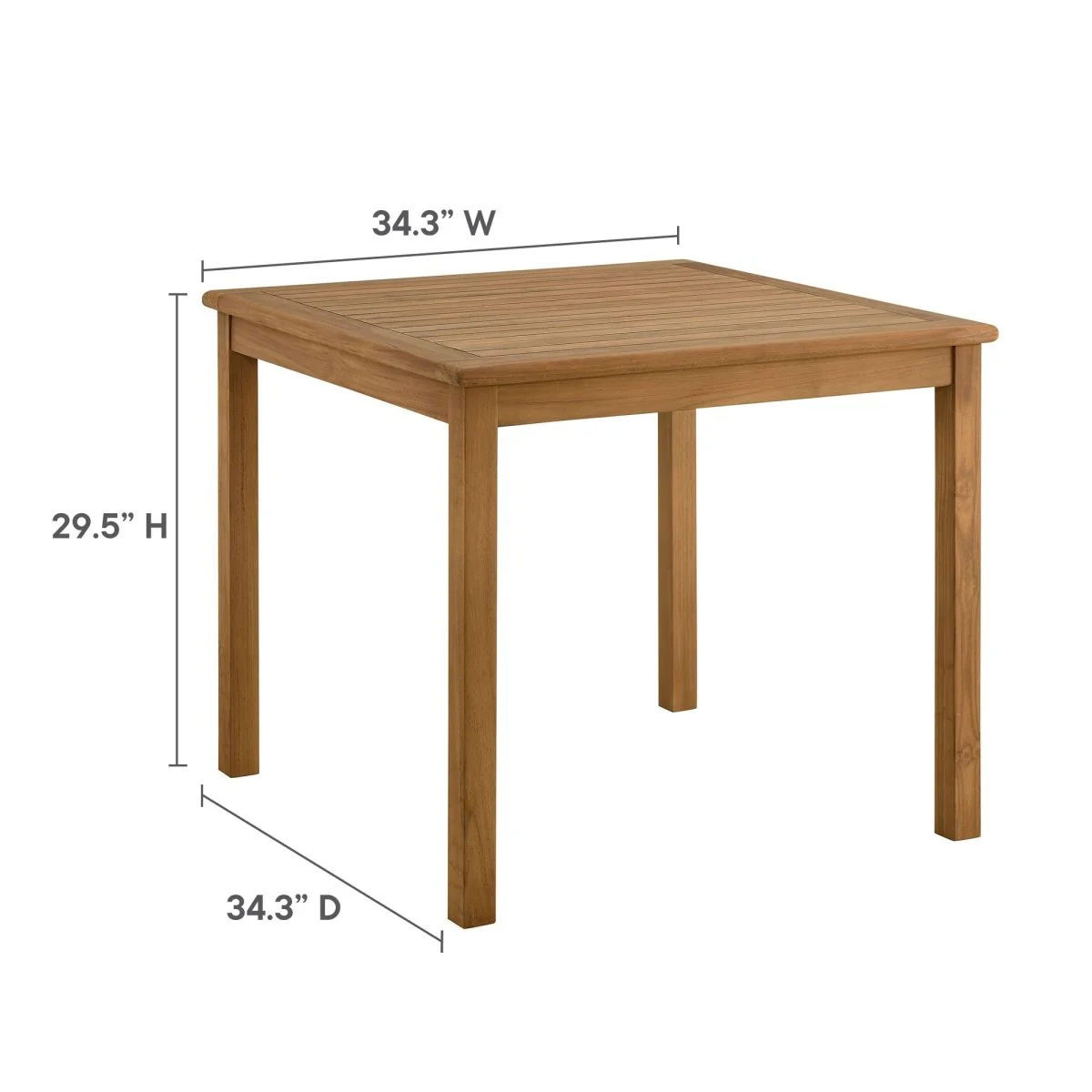 5-Piece Outdoor Teak Wood Dining Set with Folding Chairs – Natural Finish - Image 4