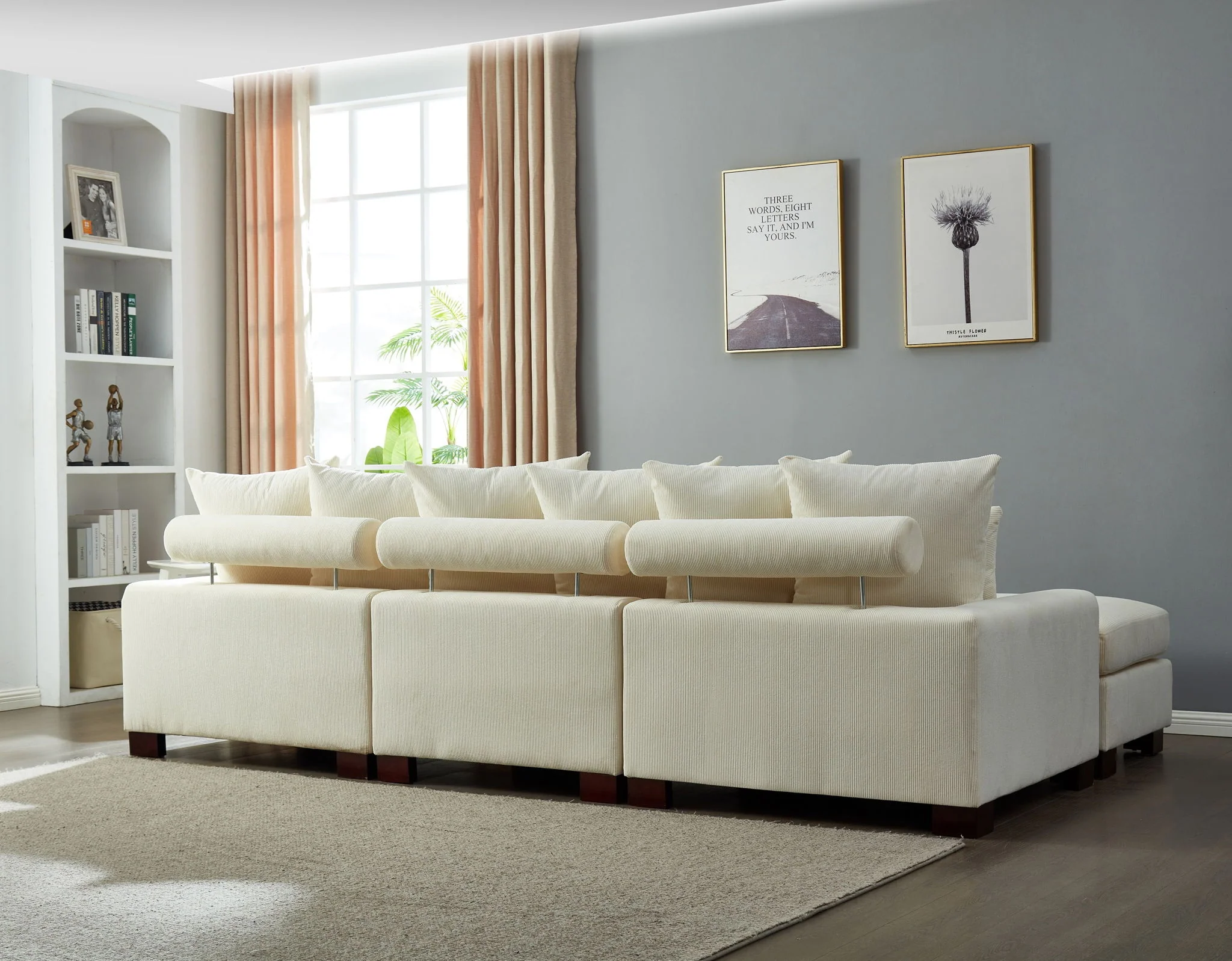 5 Seater Oversized Convertible L & U Shaped Couch - Image 14