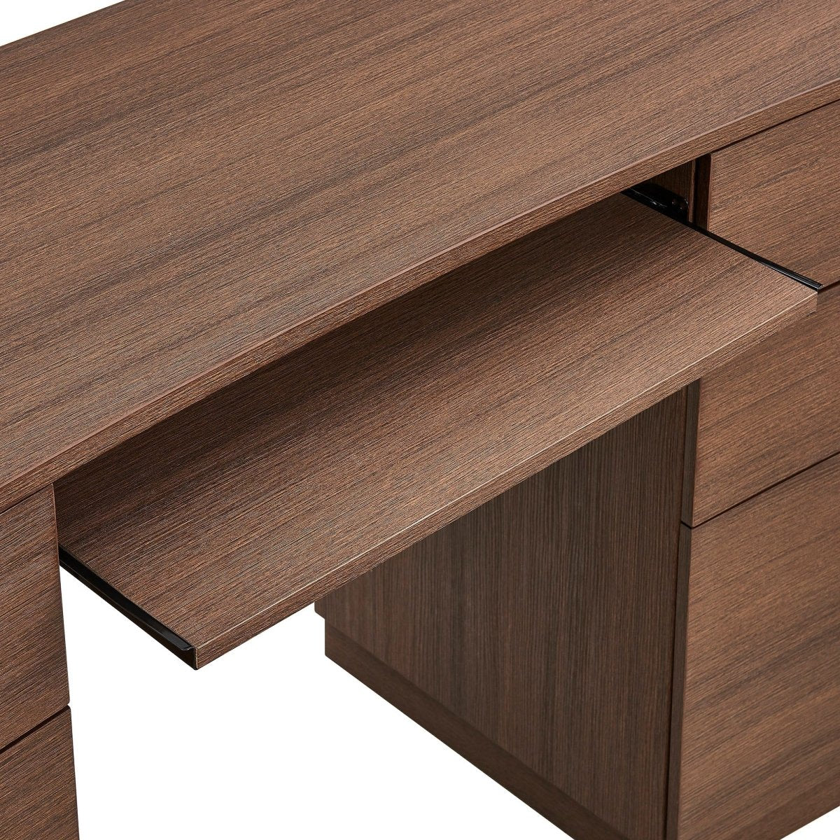 55" Curved 6-Drawer Office Desk with Keyboard Tray for Home and Professional Use - Image 9