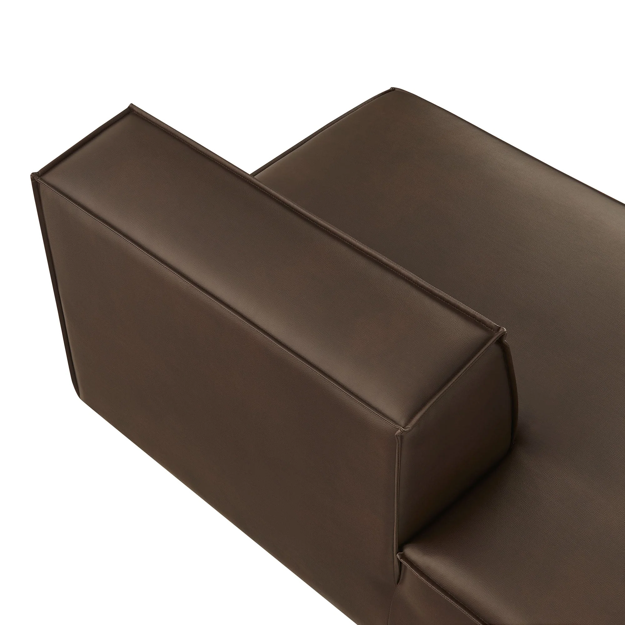 56 Inch Left-Facing Vegan Leather Armless Modular Sectional Chaise - Image 13
