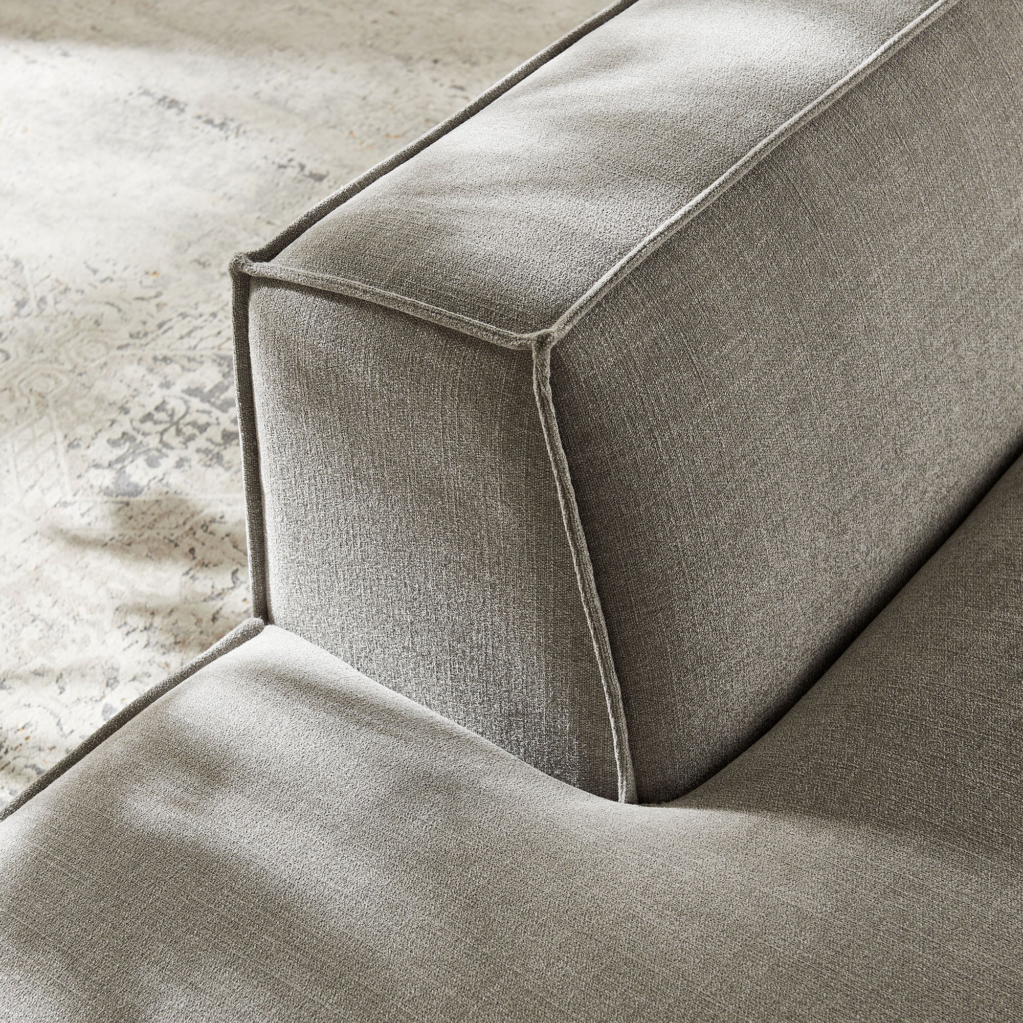 56 Inch Performance Fabric Left-Facing Armless Modular Sectional Chaise - Image 11