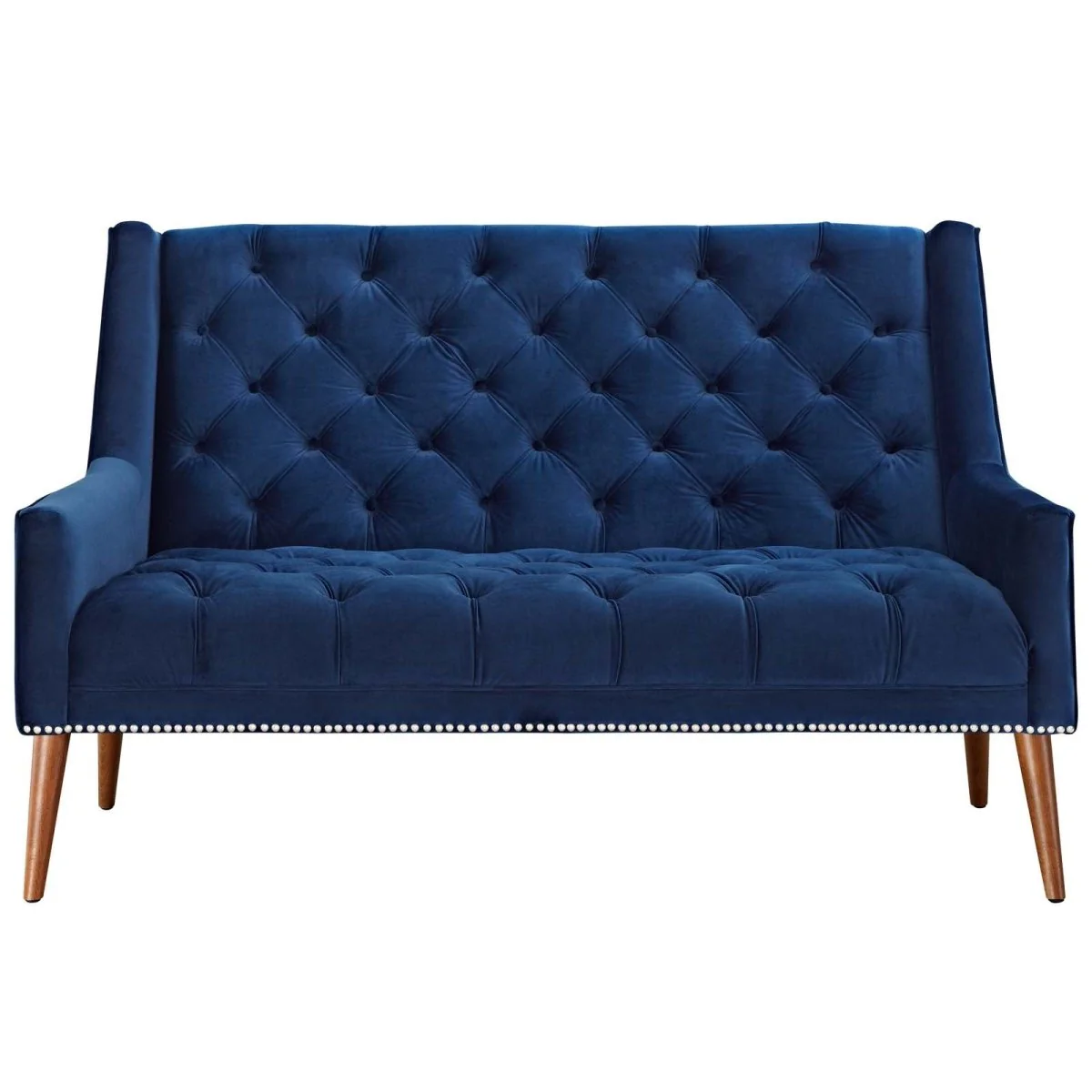 56 Inch Performance Velvet Loveseat with Nailhead Detail - Image 11