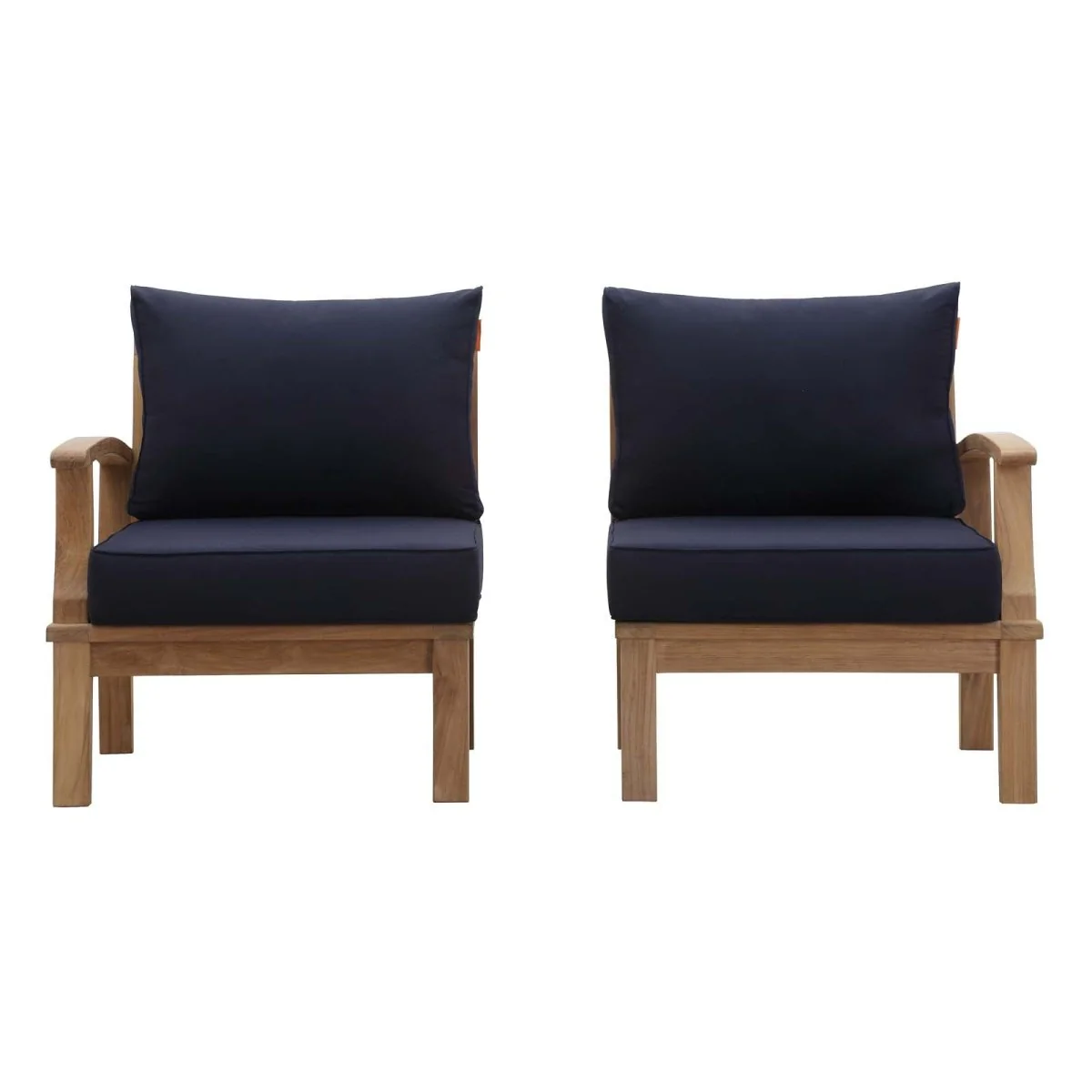 57" 2-Piece Teak Wood Outdoor Patio Sofa Set with Cushions and All-Weather Durability - Image 7